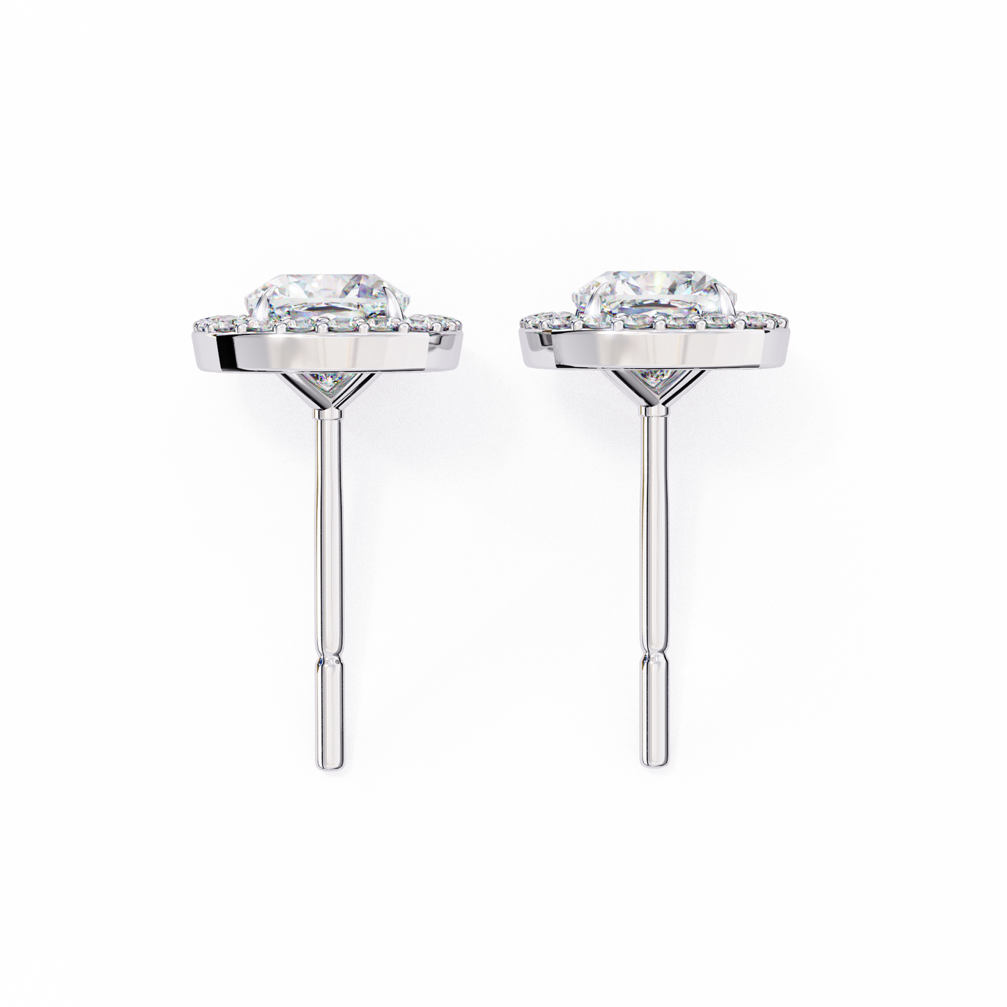 lab grown diamond | moissanite Jewellery Mystic Rain Lab Grown Diamond OR Moissanite Halo Earrings by Rabbito Jewels
