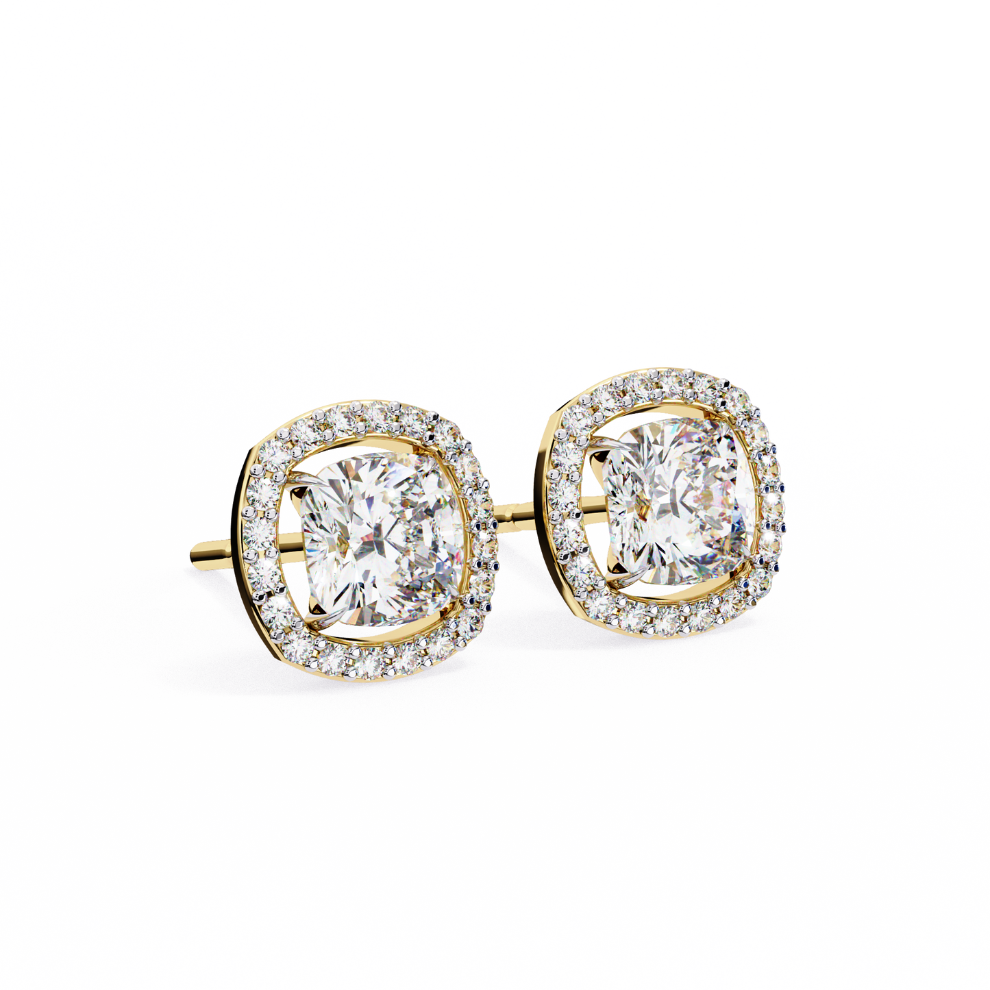 lab grown diamond | moissanite Jewellery Mystic Rain Lab Grown Diamond OR Moissanite Halo Earrings by Rabbito Jewels