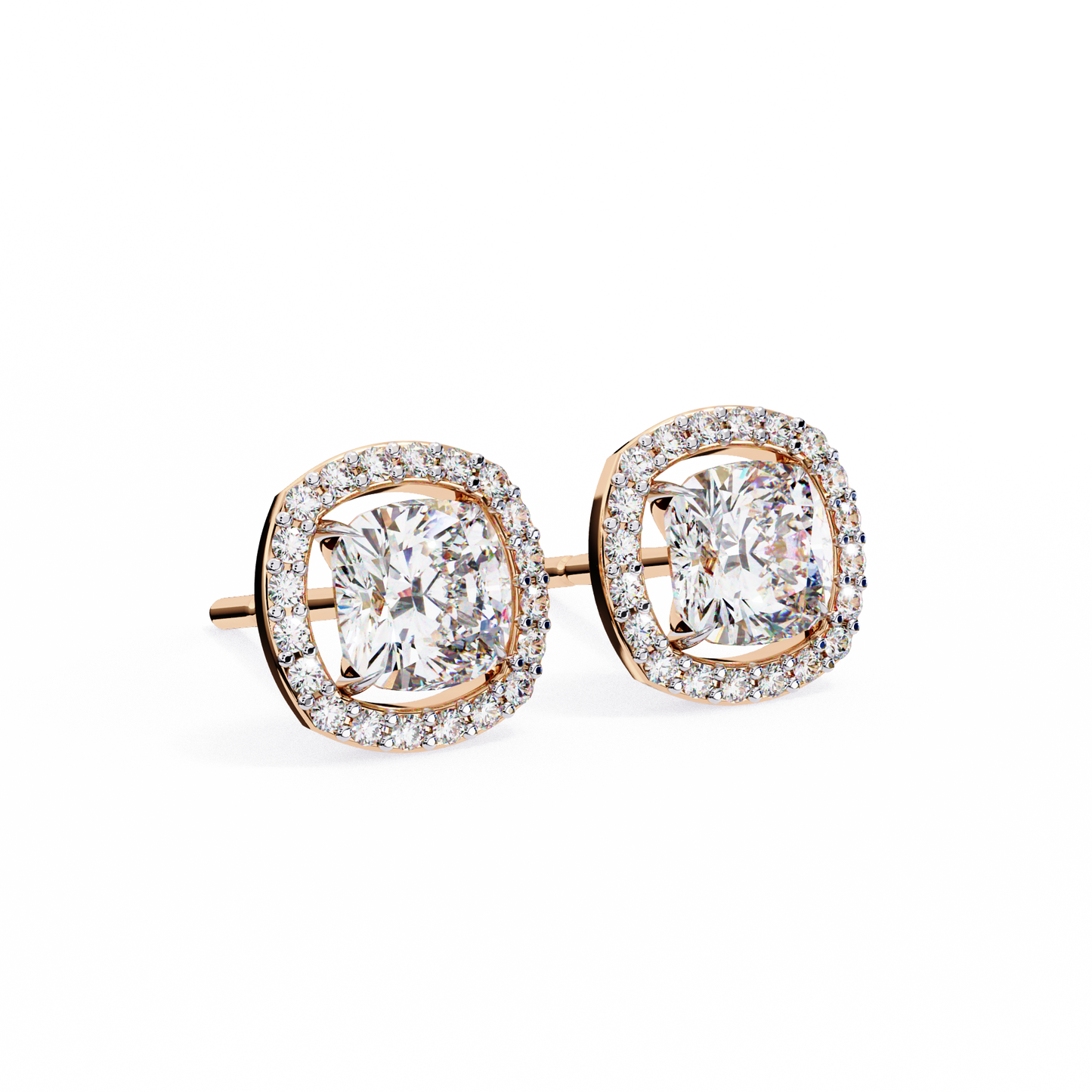 lab grown diamond | moissanite Jewellery Mystic Rain Lab Grown Diamond OR Moissanite Halo Earrings by Rabbito Jewels