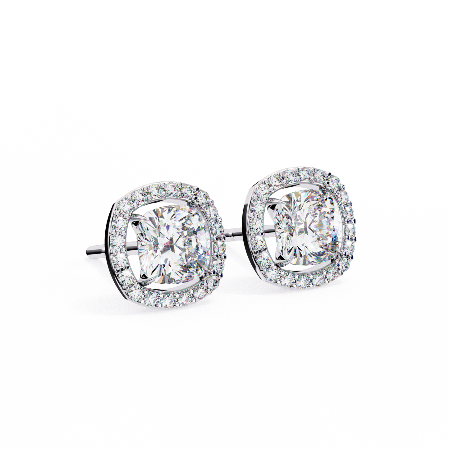 lab grown diamond | moissanite Jewellery Mystic Rain Lab Grown Diamond OR Moissanite Halo Earrings by Rabbito Jewels