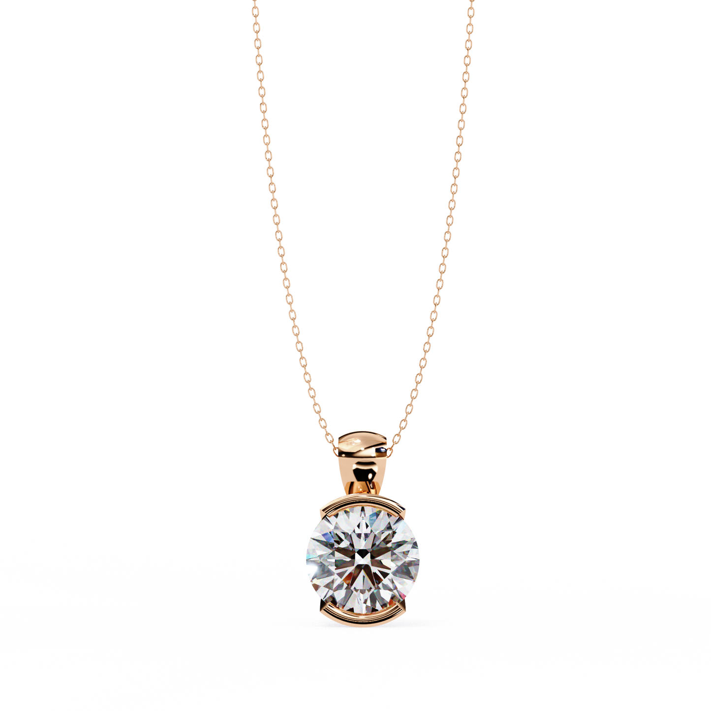lab grown diamond | moissanite Jewellery Charlotte Lab Grown Diamond OR Moissanite Pendant Rose Gold 18K by Rabbito Jewels