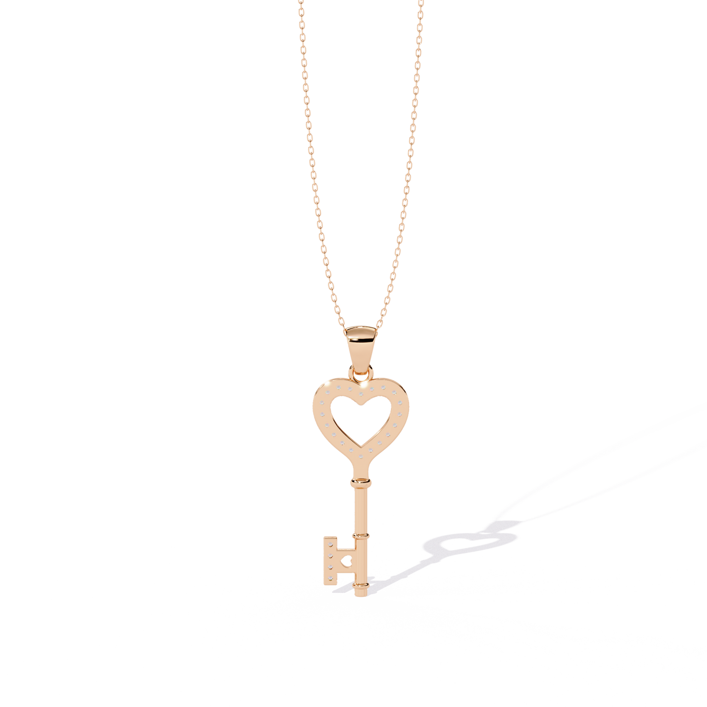 lab grown diamond | moissanite Jewellery Heart Key Lab Grown Diamond OR Moissanite Pendant by Rabbito Jewels