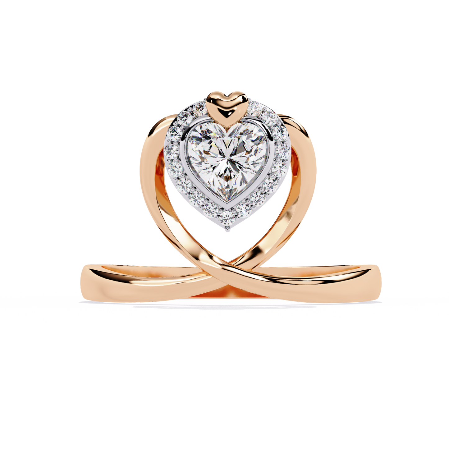 lab grown diamond | moissanite Jewellery The Ornate Lab Grown Diamond OR Moissanite Ring Rose Gold 14K by Rabbito Jewels