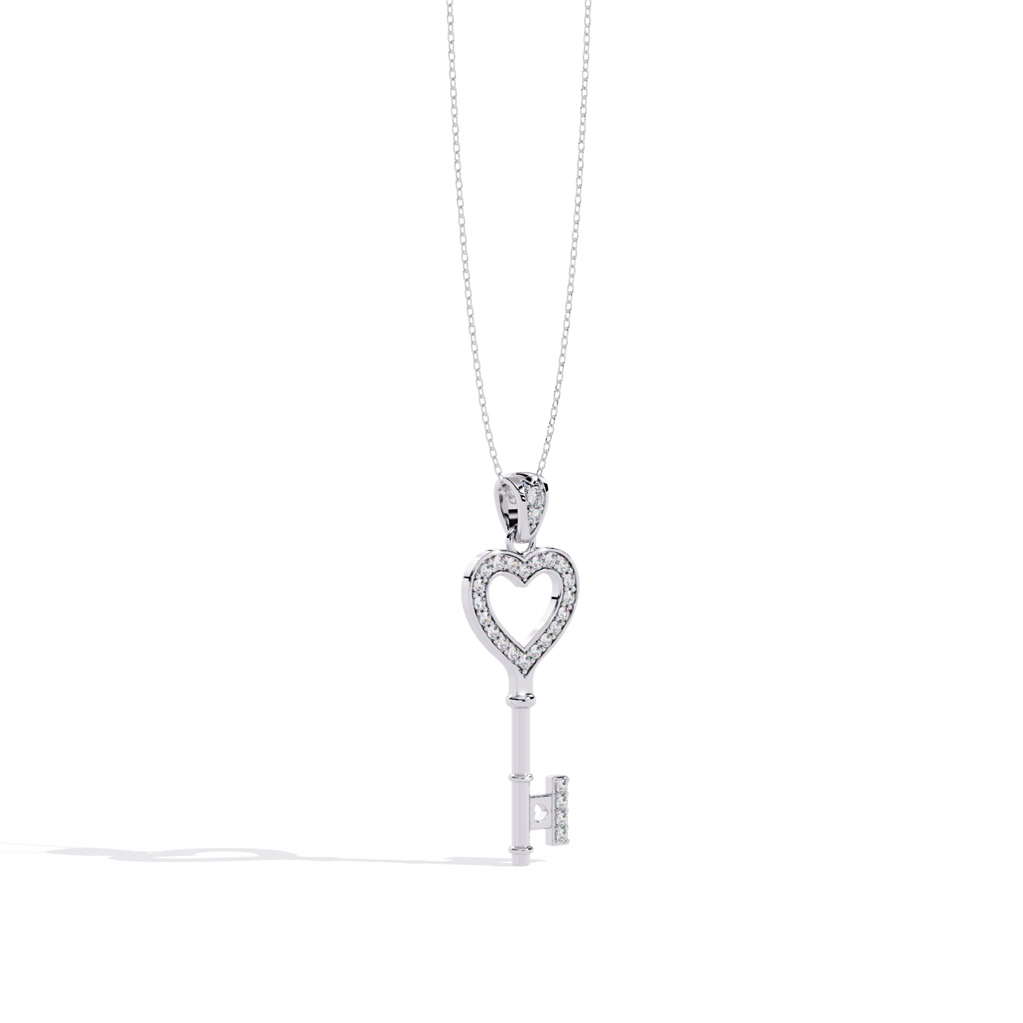 lab grown diamond | moissanite Jewellery Heart Key Lab Grown Diamond OR Moissanite Pendant by Rabbito Jewels