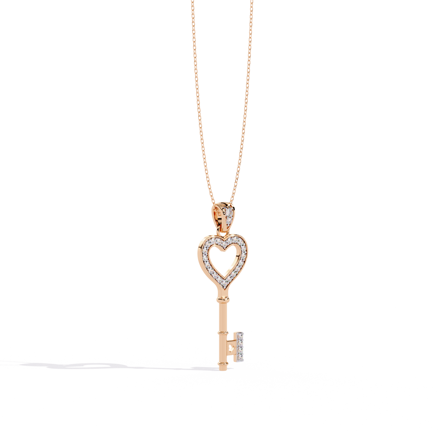 lab grown diamond | moissanite Jewellery Heart Key Lab Grown Diamond OR Moissanite Pendant by Rabbito Jewels