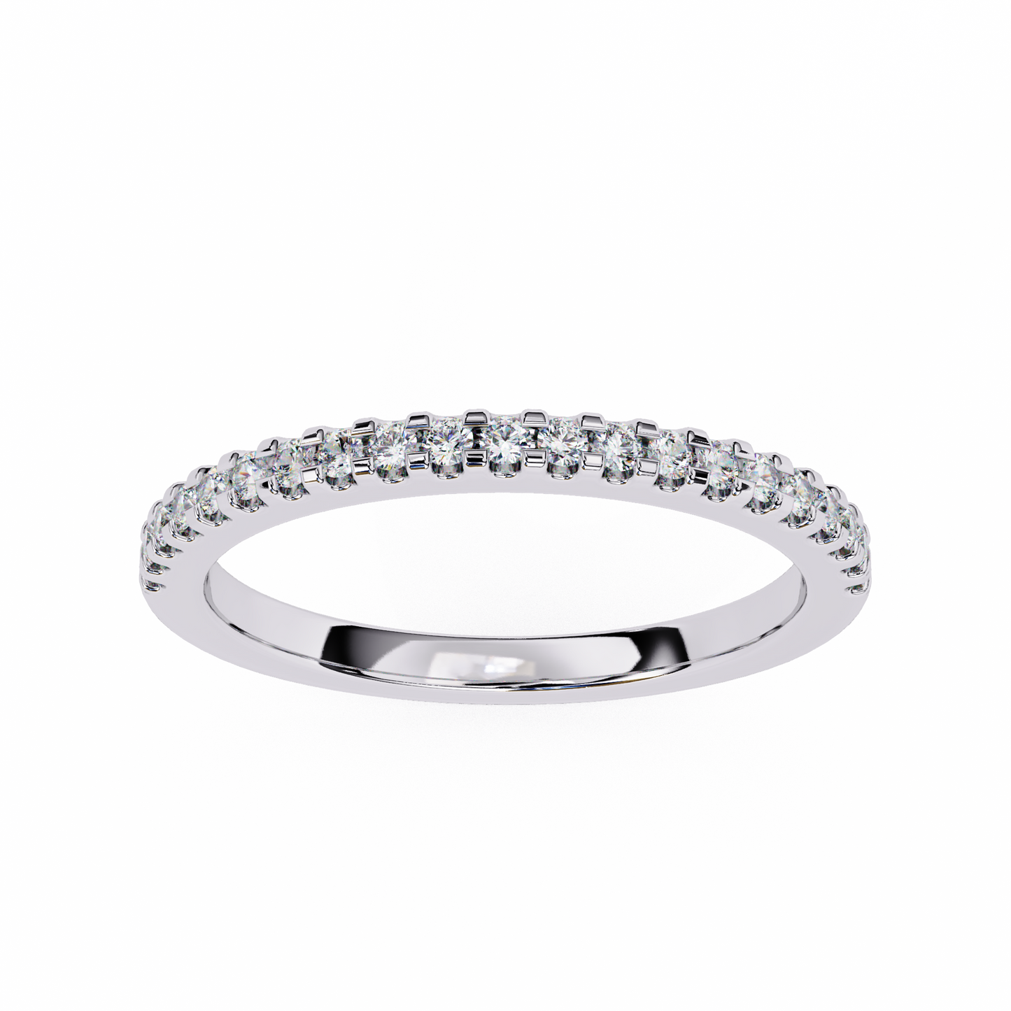Small Diamond Half Tennis Ring lab grown diamond and moissanite diamond by Rabbito Jewels