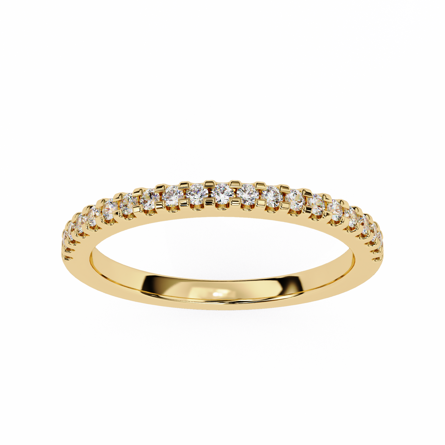 Small Diamond Half Tennis Ring lab grown diamond and moissanite diamond by Rabbito Jewels