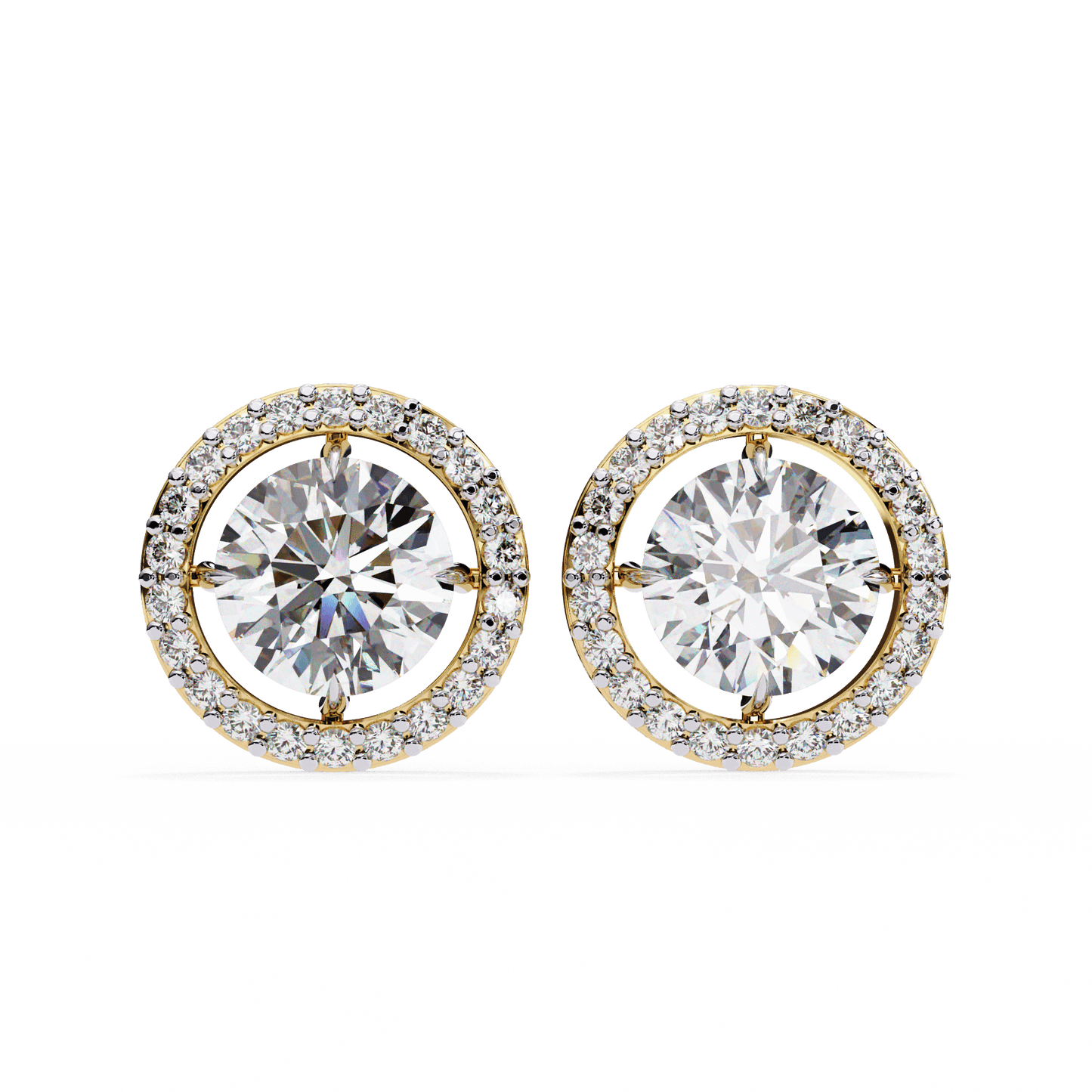lab grown diamond | moissanite Jewellery Secret Glishi 0.40ct Lab Grown OR Moissanite Stud Earrings Yellow Gold 18K by Rabbito Jewels