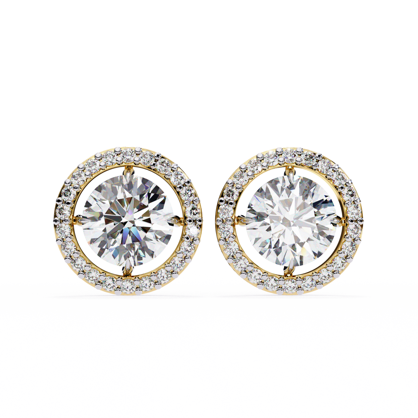lab grown diamond | moissanite Jewellery Secret Glishi 0.40ct Lab Grown OR Moissanite Stud Earrings Yellow Gold 14K by Rabbito Jewels
