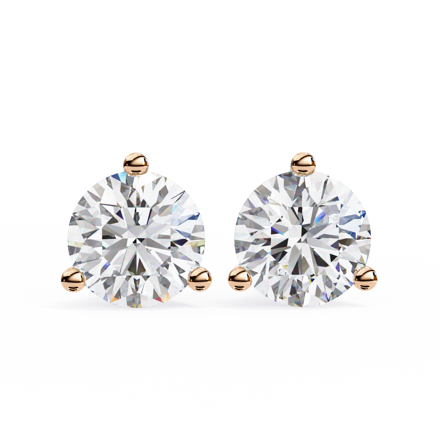 lab grown diamond | moissanite Jewellery Royal Whisper Lab Grown Diamond OR Moissanite Stud Earrings Rose Gold 14K by Rabbito Jewels