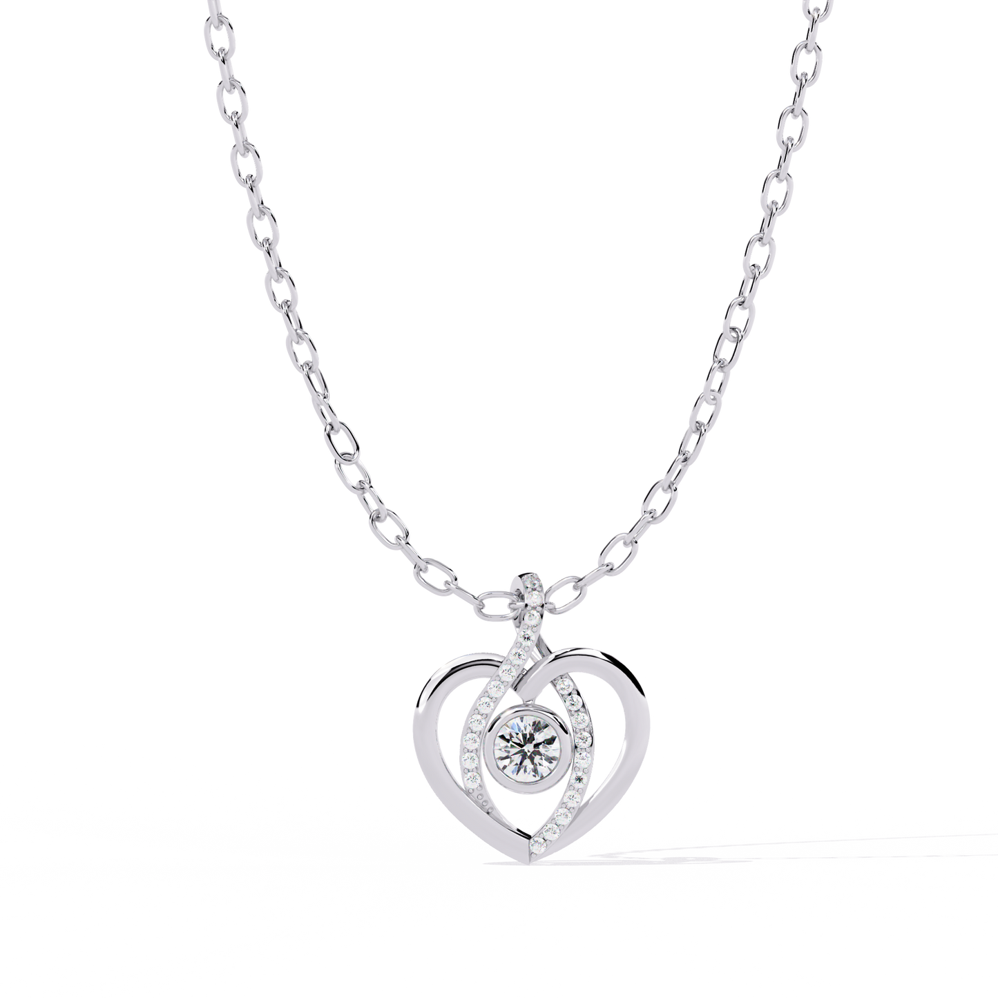lab grown diamond | moissanite Jewellery Ice Heart Lab Grown Diamond OR Moissanite Pendant White Gold 18K by Rabbito Jewels