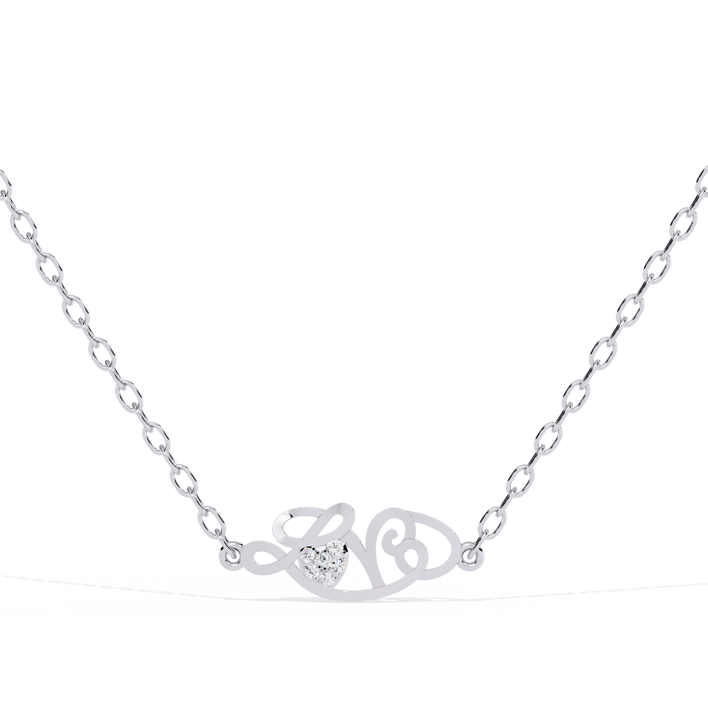 lab grown diamond | moissanite Jewellery Spring Love Lab Grown Diamond OR Moissanite Pendant White Gold 18K by Rabbito Jewels