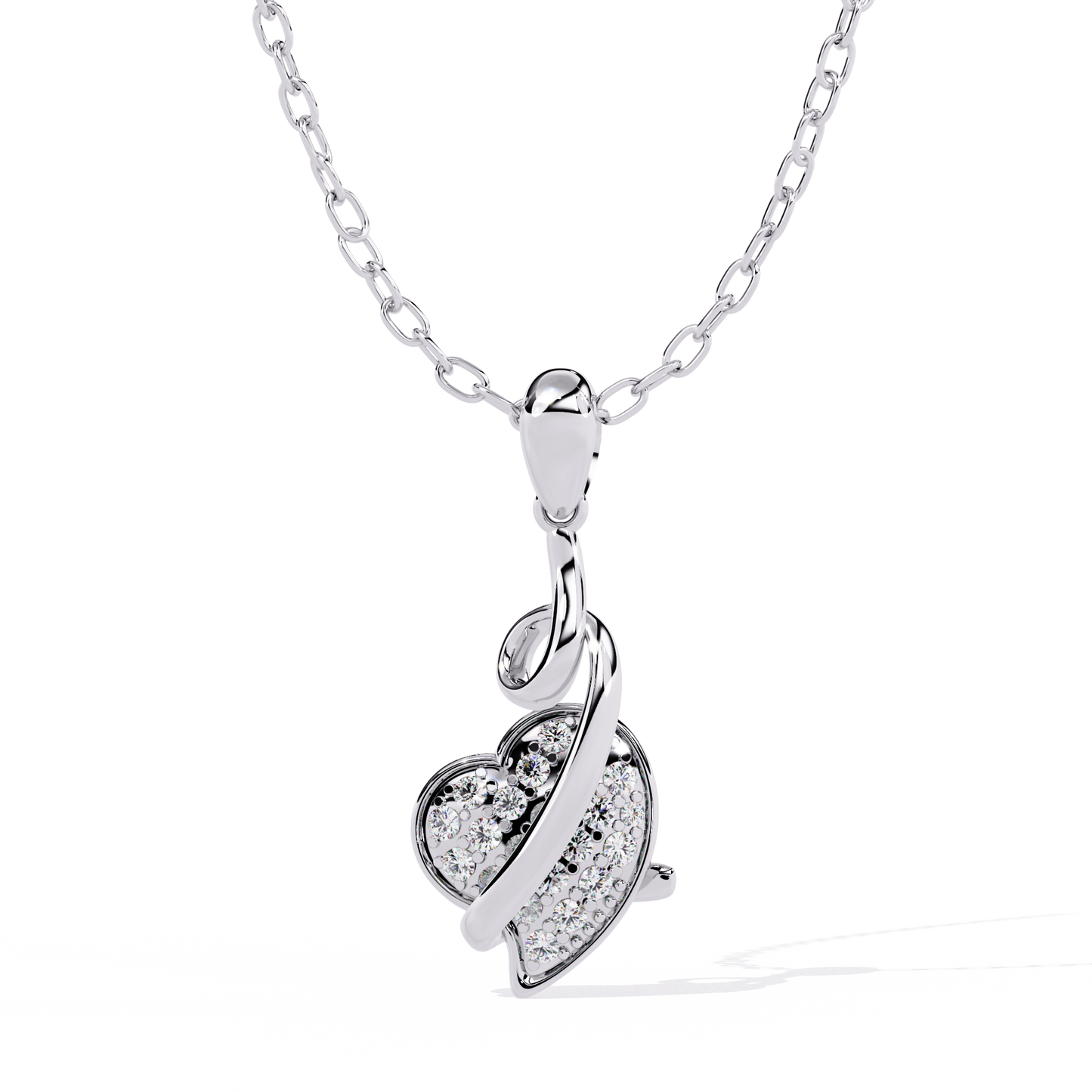 lab grown diamond | moissanite Jewellery Snack Heart Lab Grown Diamond OR Moissanite Pendant Silver by Rabbito Jewels