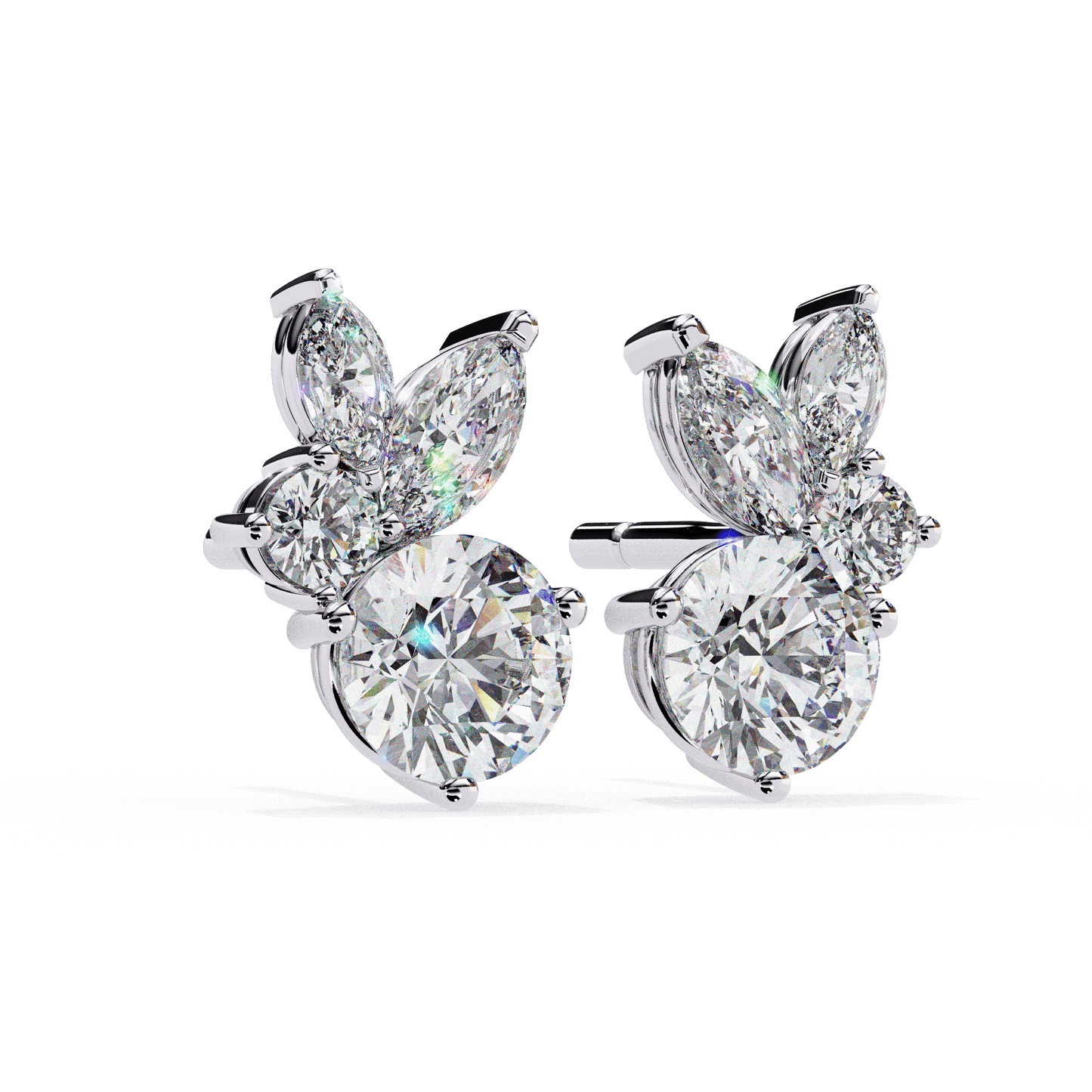 Stellar Symphony Rabbit Earrings lab grown diamond and moissanite diamond by Rabbito Jewels