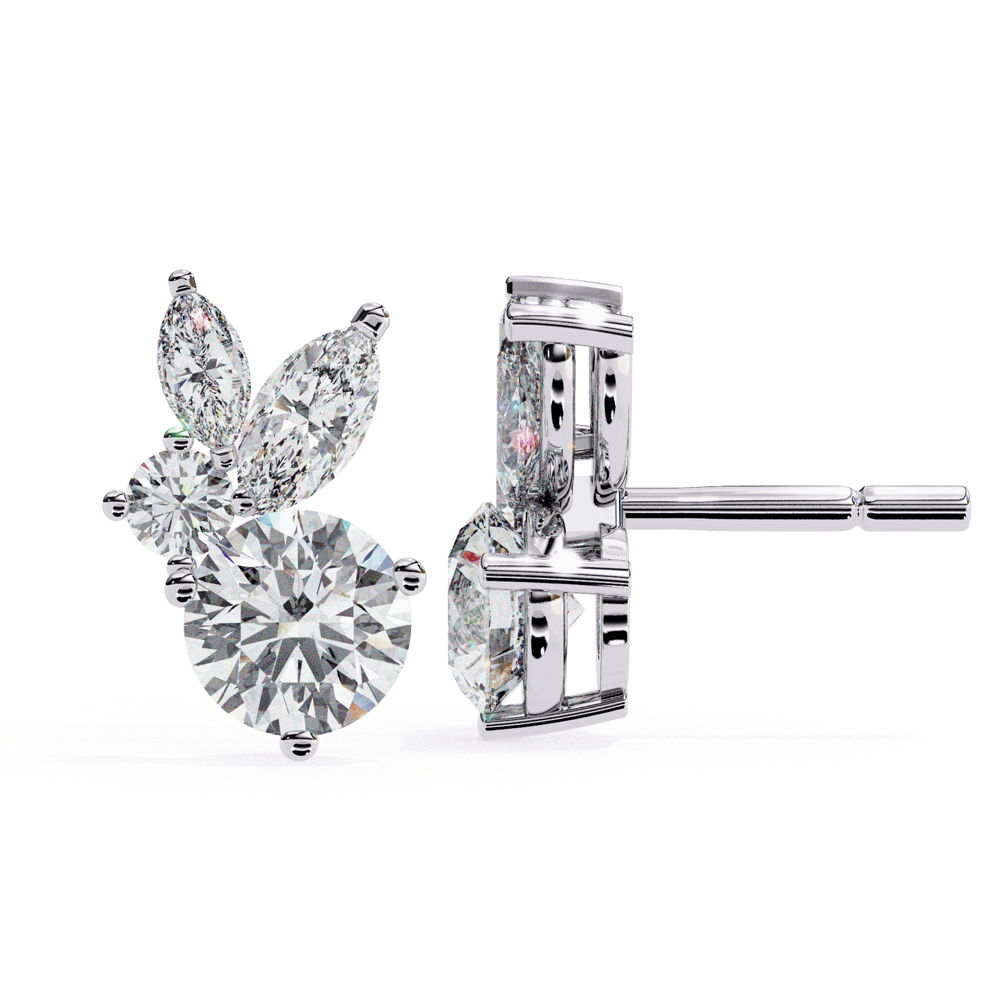 Stellar Symphony Rabbit Earrings lab grown diamond and moissanite diamond by Rabbito Jewels