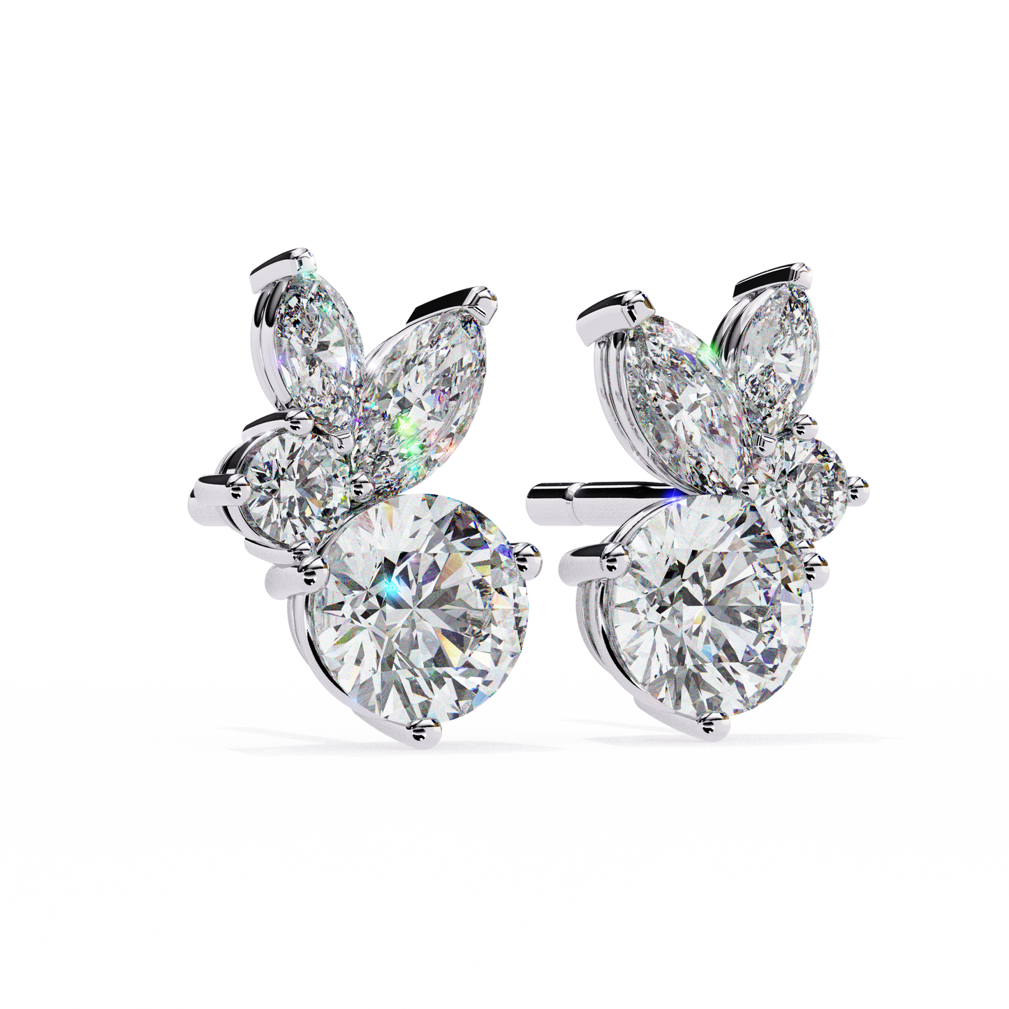 Stellar Symphony Rabbit Earrings lab grown diamond and moissanite diamond by Rabbito Jewels