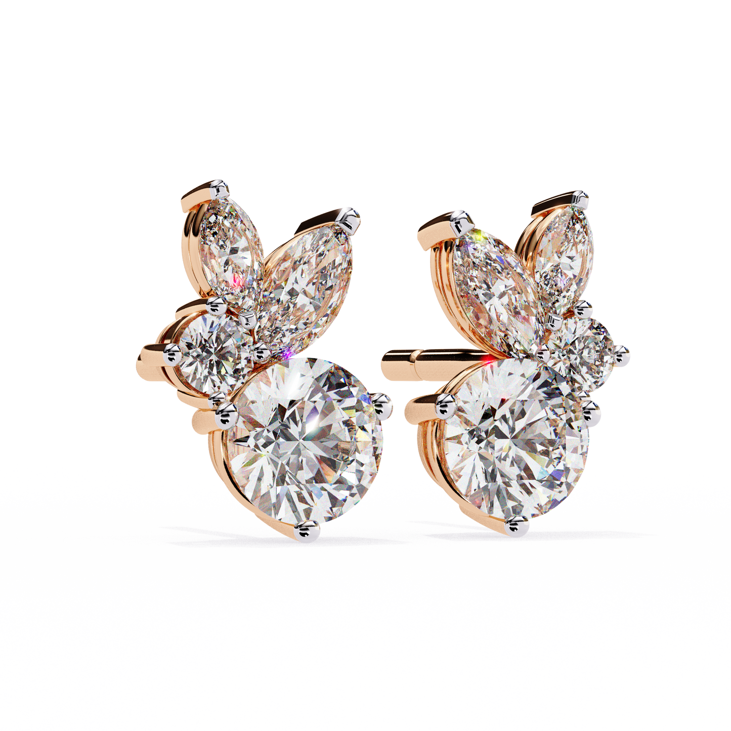Stellar Symphony Rabbit Earrings lab grown diamond and moissanite diamond by Rabbito Jewels