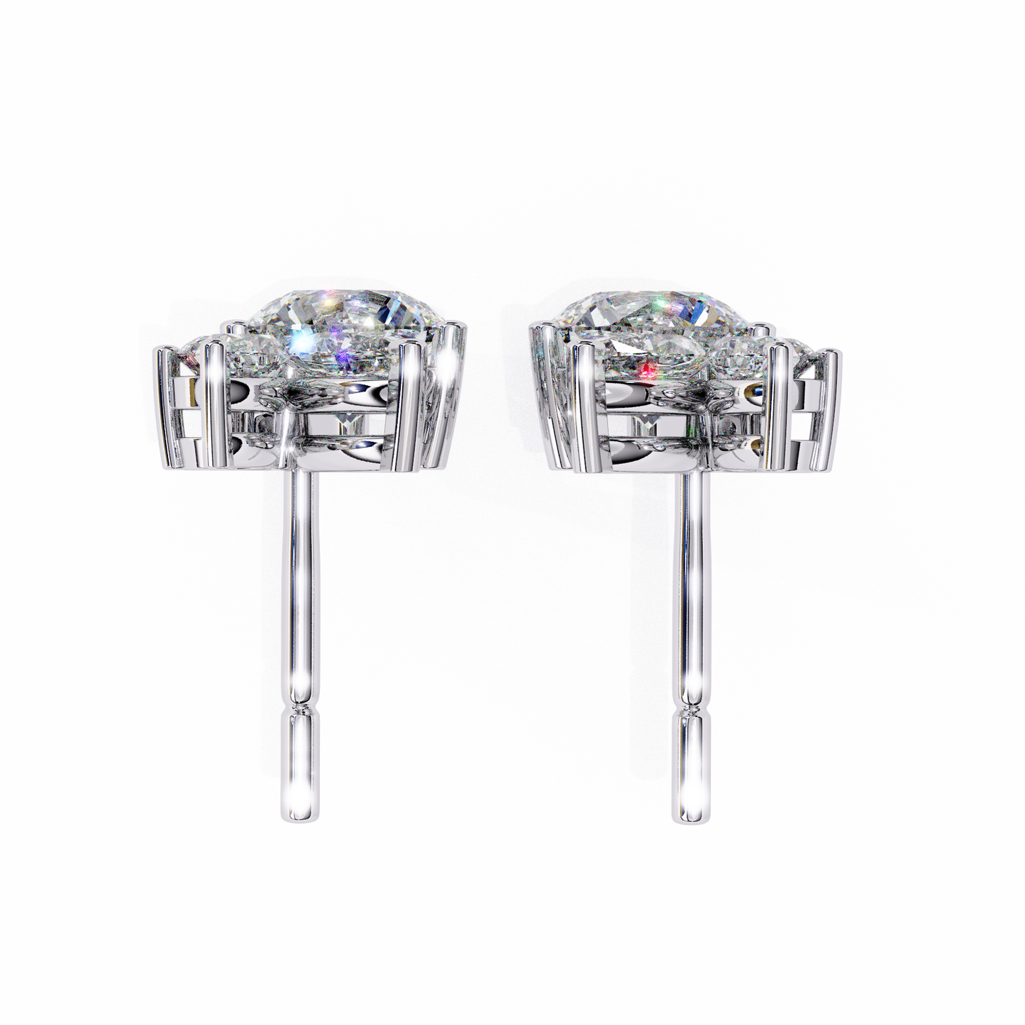 Stellar Symphony Rabbit Earrings lab grown diamond and moissanite diamond by Rabbito Jewels