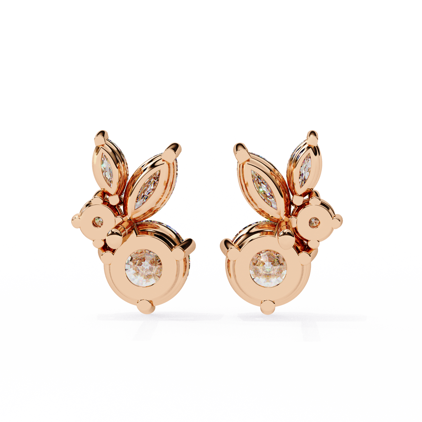Stellar Symphony Rabbit Earrings lab grown diamond and moissanite diamond by Rabbito Jewels