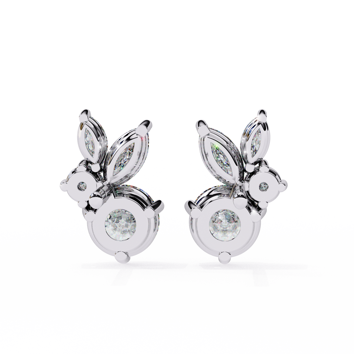 Stellar Symphony Rabbit Earrings lab grown diamond and moissanite diamond by Rabbito Jewels