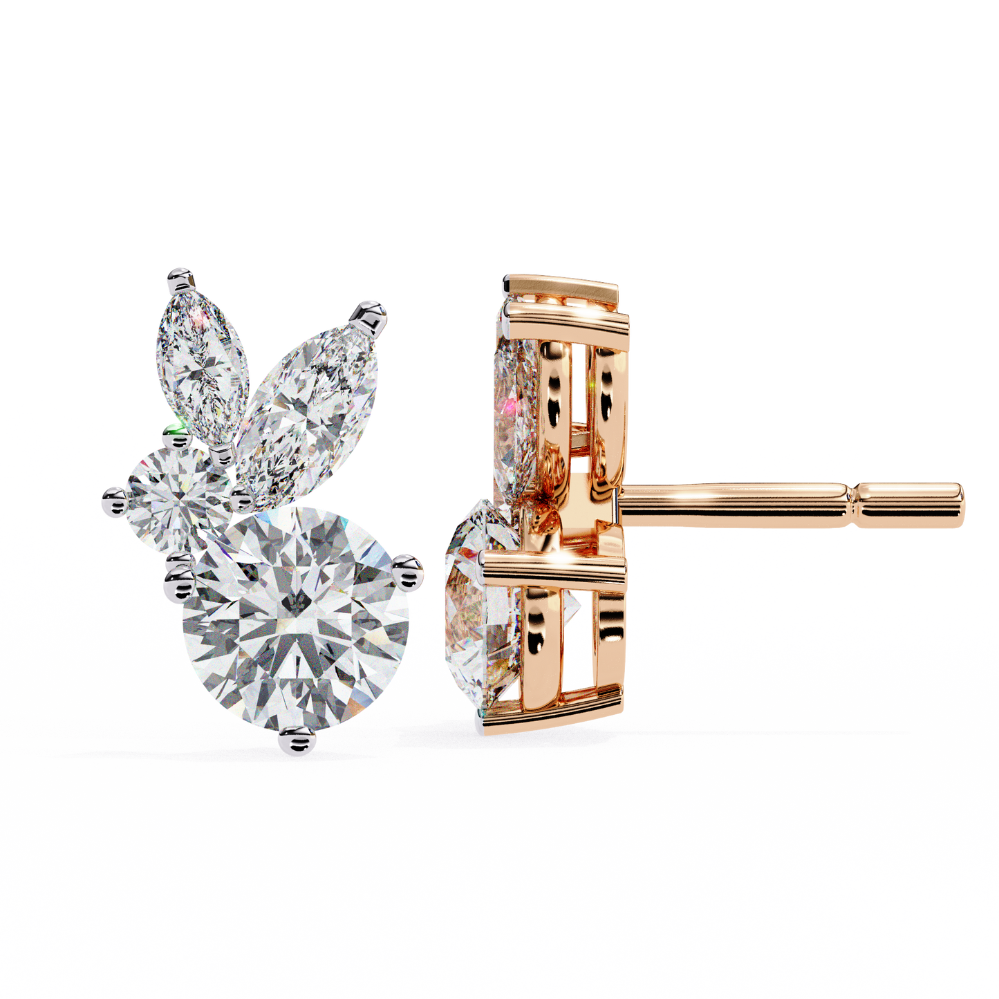 Stellar Symphony Rabbit Earrings lab grown diamond and moissanite diamond by Rabbito Jewels