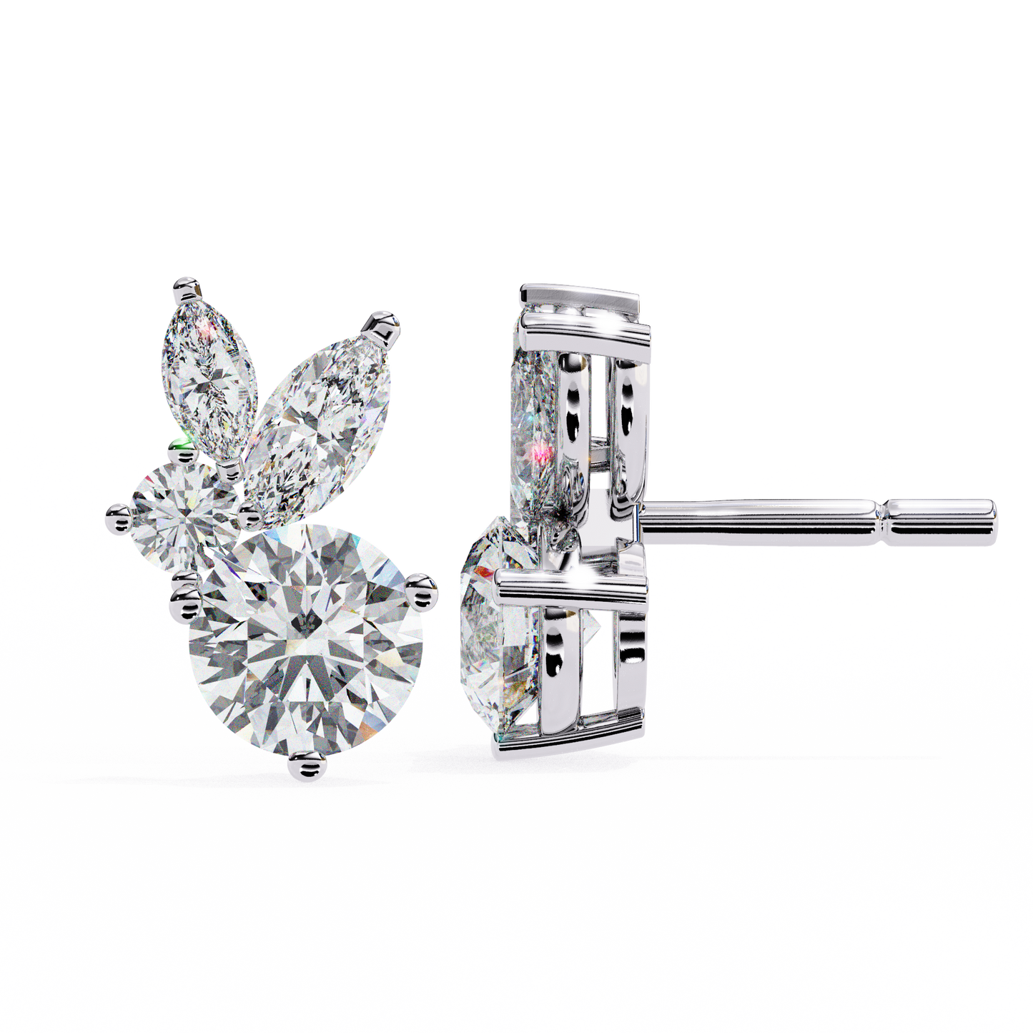 Stellar Symphony Rabbit Earrings lab grown diamond and moissanite diamond by Rabbito Jewels