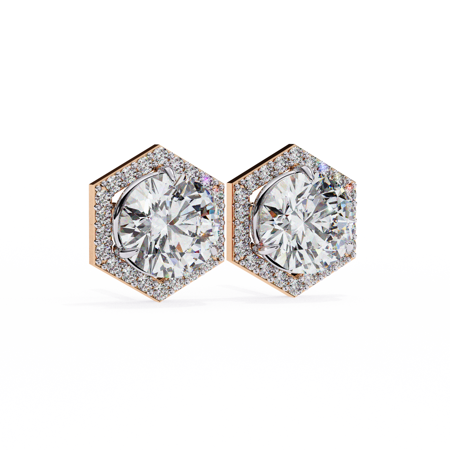 lab grown diamond | moissanite Jewellery Cosmic Cascade Lab Grown OR Moissanite Round Halo Earrings by Rabbito Jewels