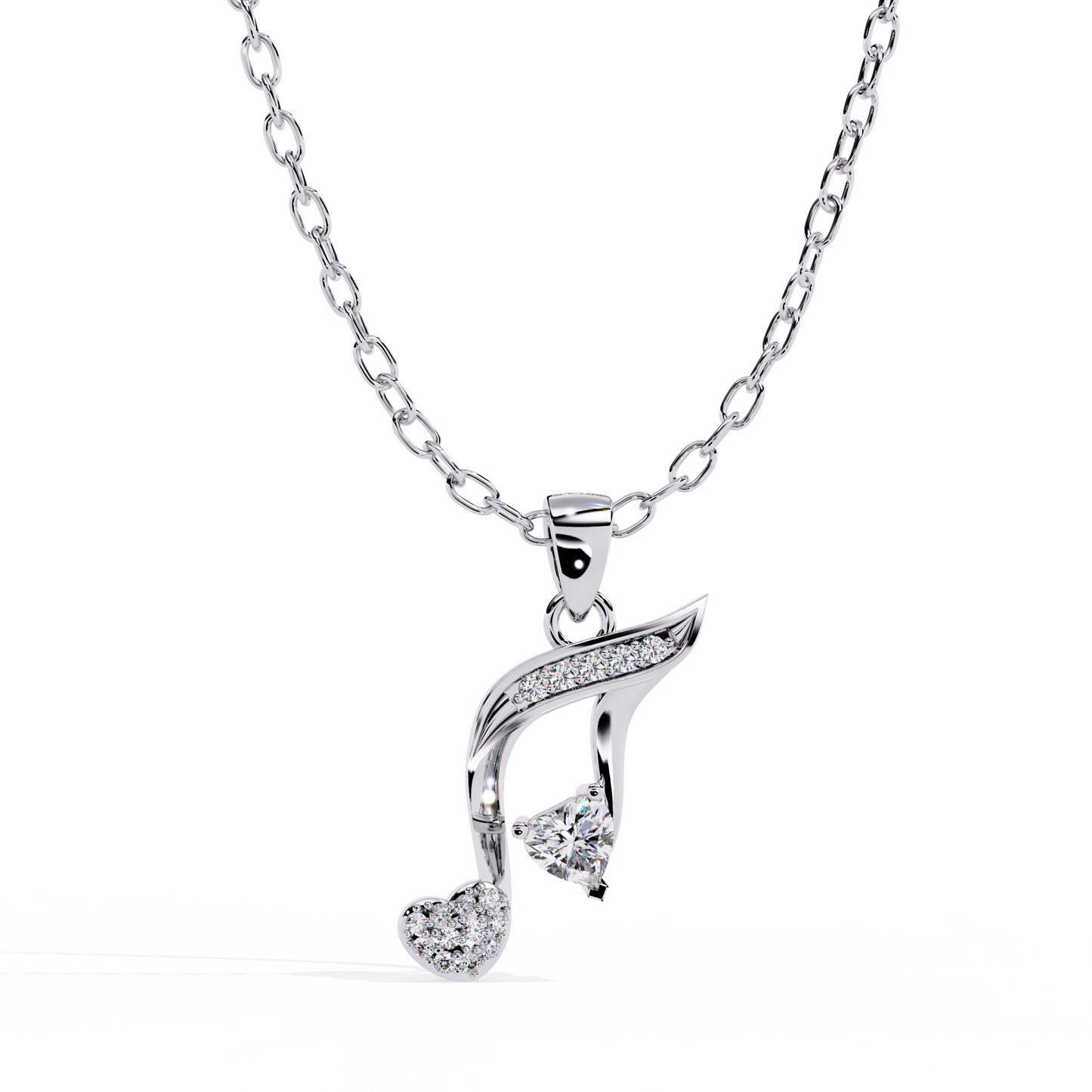 lab grown diamond | moissanite Jewellery Music Star Lab Grown Diamond OR Moissanite Pendant White Gold 18K by Rabbito Jewels