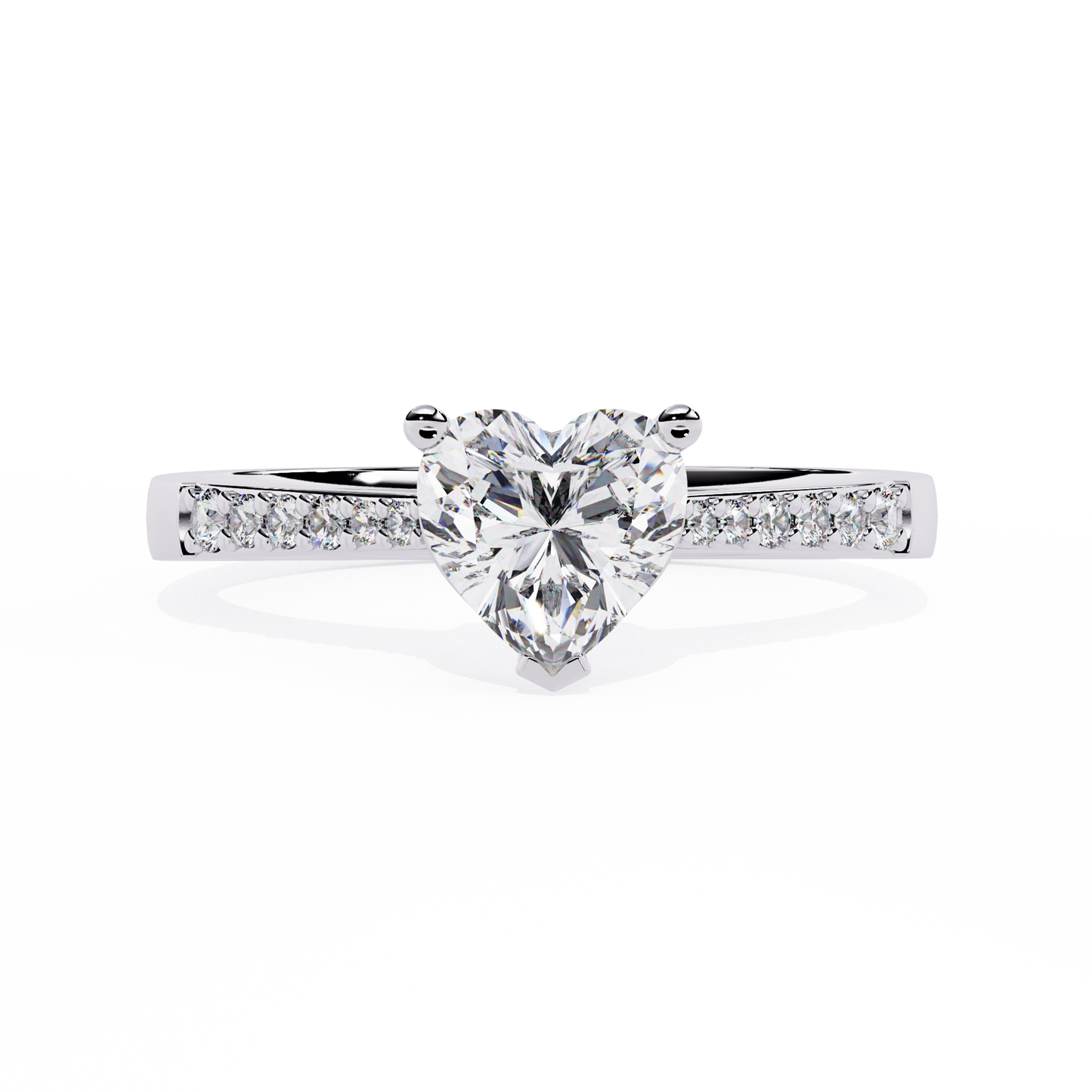 lab grown diamond | moissanite Jewellery Lustr Love Lab Grown Diamond OR Moissanite Ring White Gold 14K by Rabbito Jewels