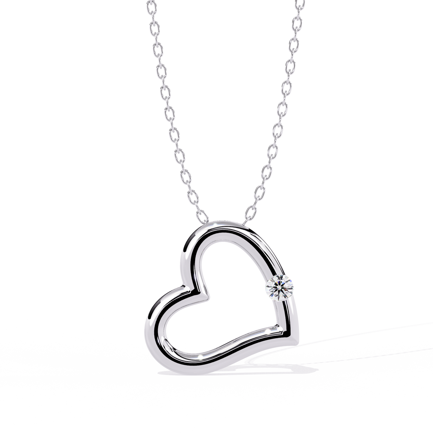 lab grown diamond | moissanite Jewellery Moon Heart Lab Grown Diamond OR Moissanite Pendant Silver by Rabbito Jewels