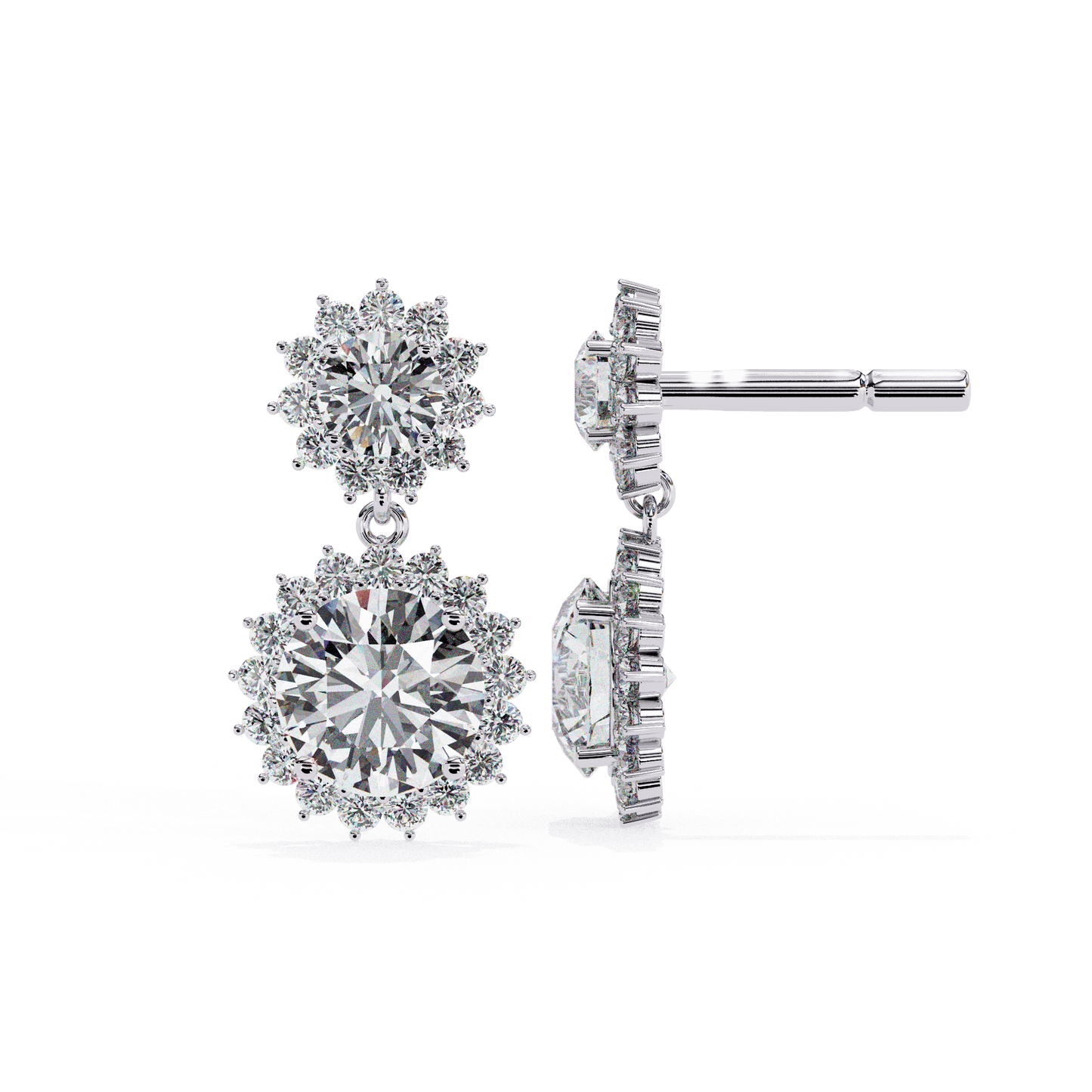 lab grown diamond | moissanite Jewellery Solar Whisper Lab Grown Diamond OR Moissanite Dangle Earrings by Rabbito Jewels