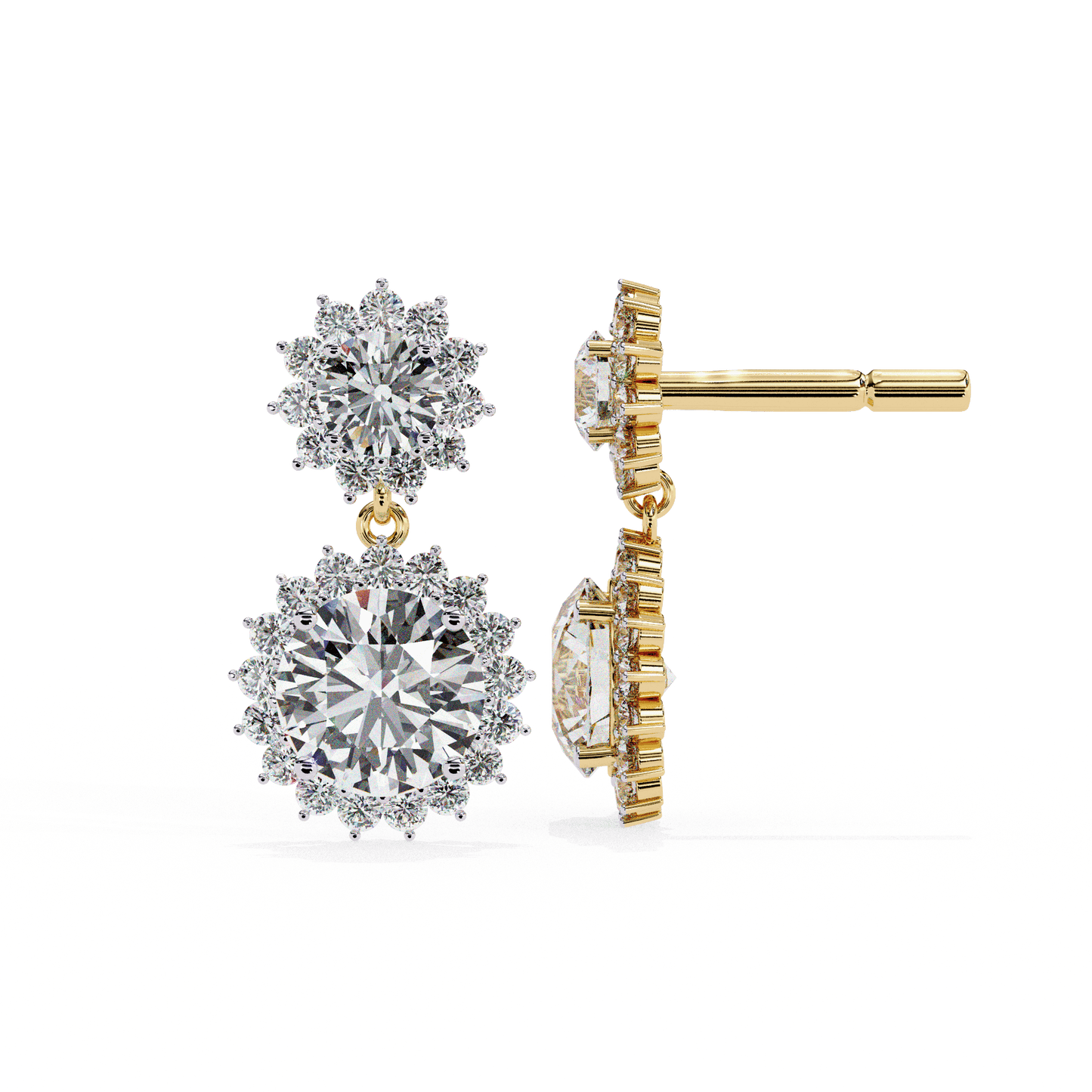 lab grown diamond | moissanite Jewellery Solar Whisper Lab Grown Diamond OR Moissanite Dangle Earrings by Rabbito Jewels