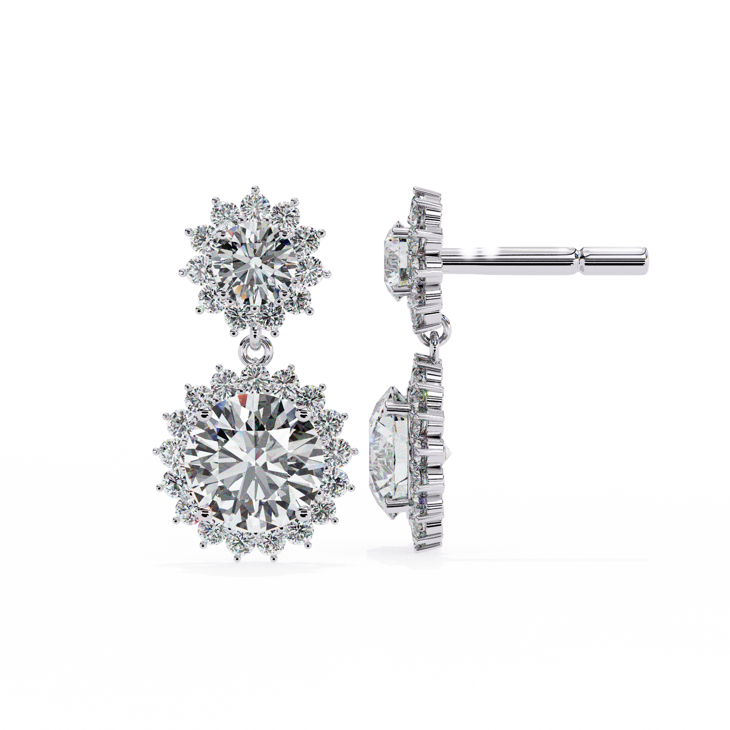 lab grown diamond | moissanite Jewellery Solar Whisper Lab Grown Diamond OR Moissanite Dangle Earrings by Rabbito Jewels