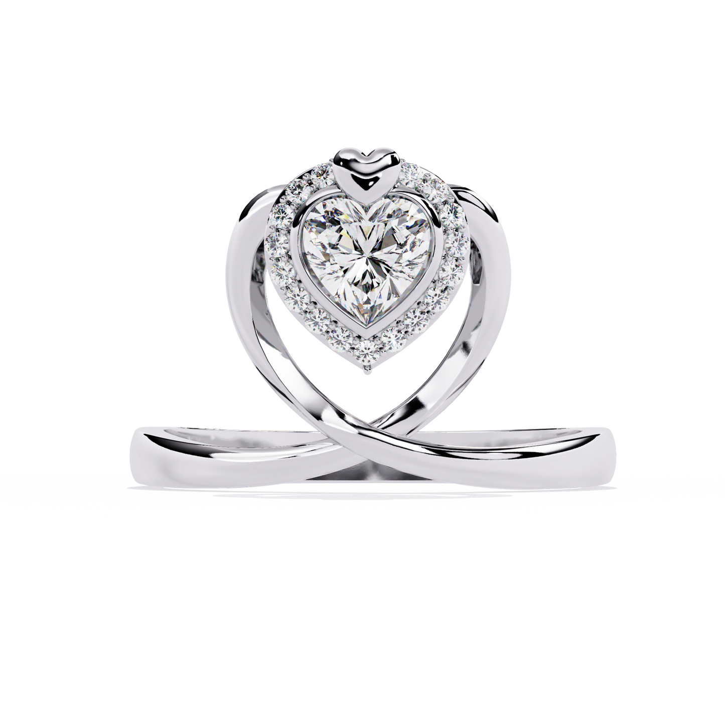 lab grown diamond | moissanite Jewellery The Ornate Lab Grown Diamond OR Moissanite Ring White Gold 14K by Rabbito Jewels
