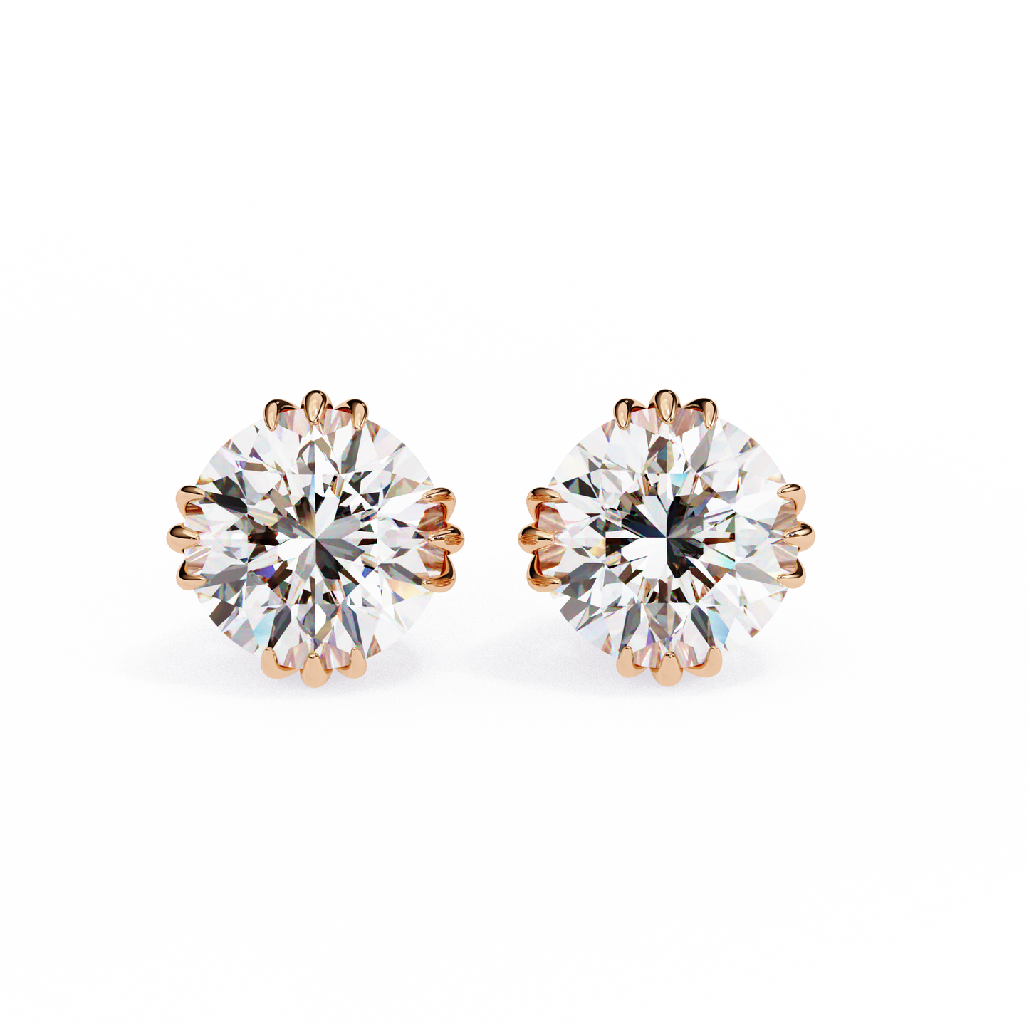 lab grown diamond | moissanite Jewellery Aurora’s Kiss Lab Grown OR Moissanite Earrings Rose Gold 14K by Rabbito Jewels