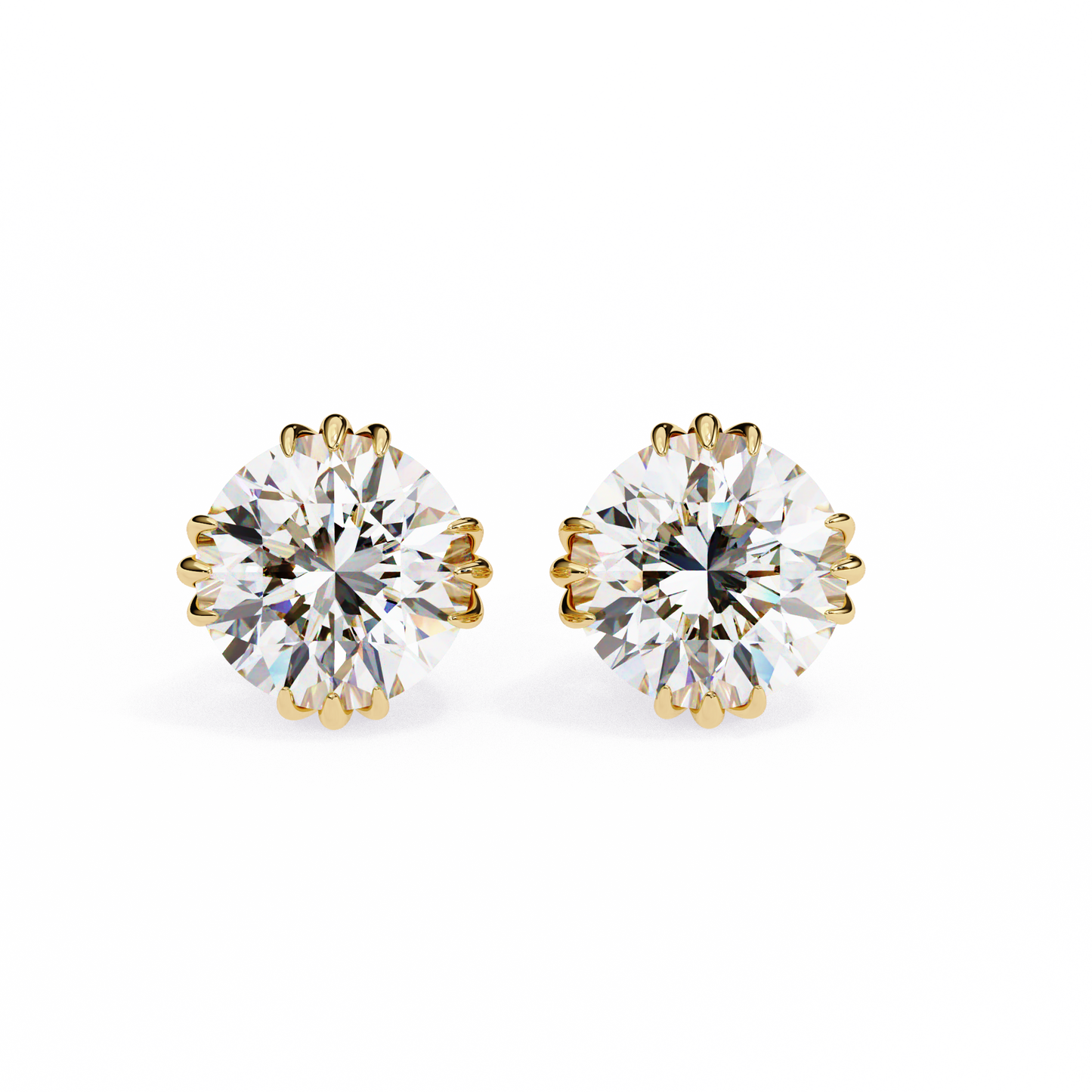 lab grown diamond | moissanite Jewellery Aurora’s Kiss Lab Grown OR Moissanite Earrings Yellow Gold 18K by Rabbito Jewels