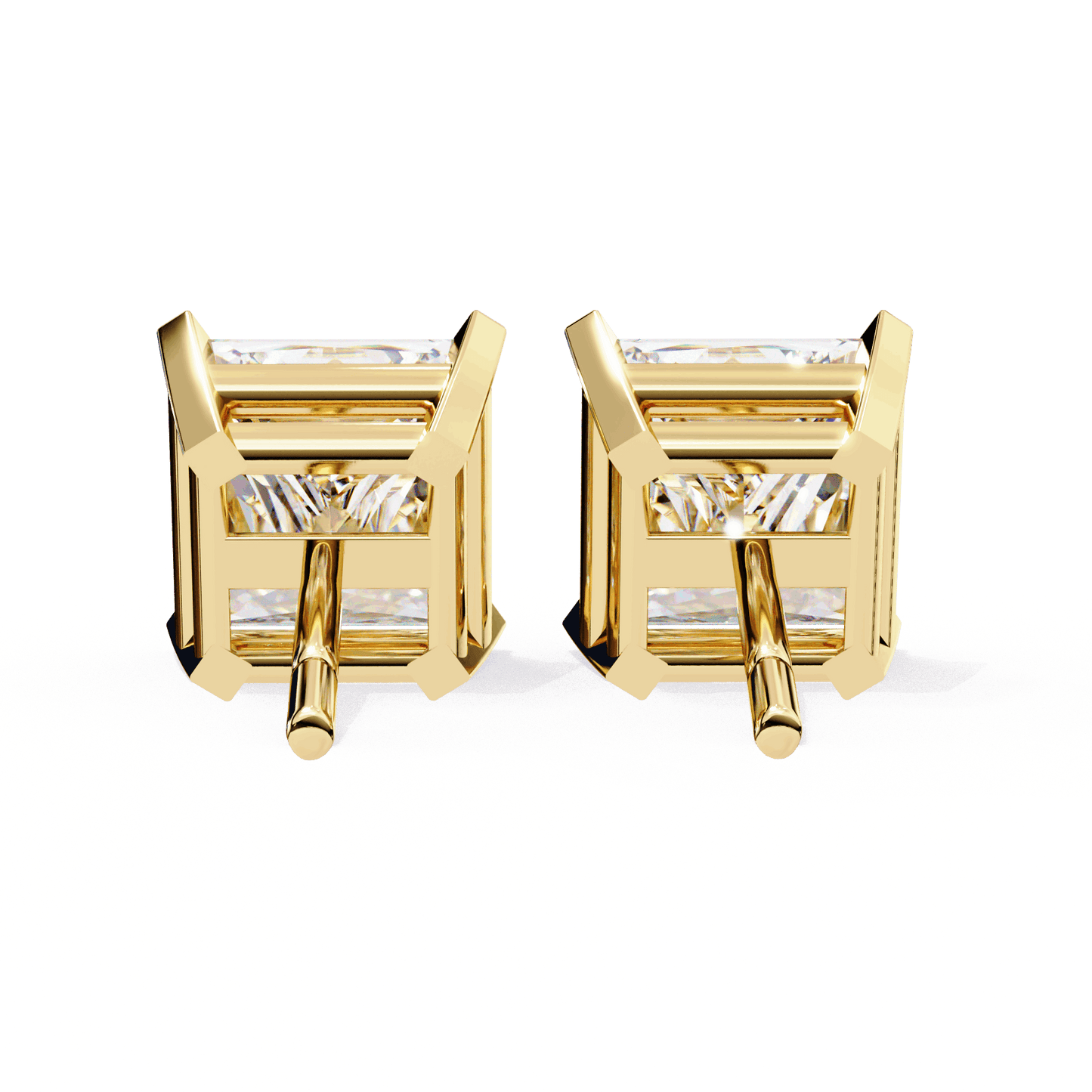 lab grown diamond | moissanite Jewellery Moonlit Mirage Lab Grown OR Moissanite Princess Stud Earrings by Rabbito Jewels