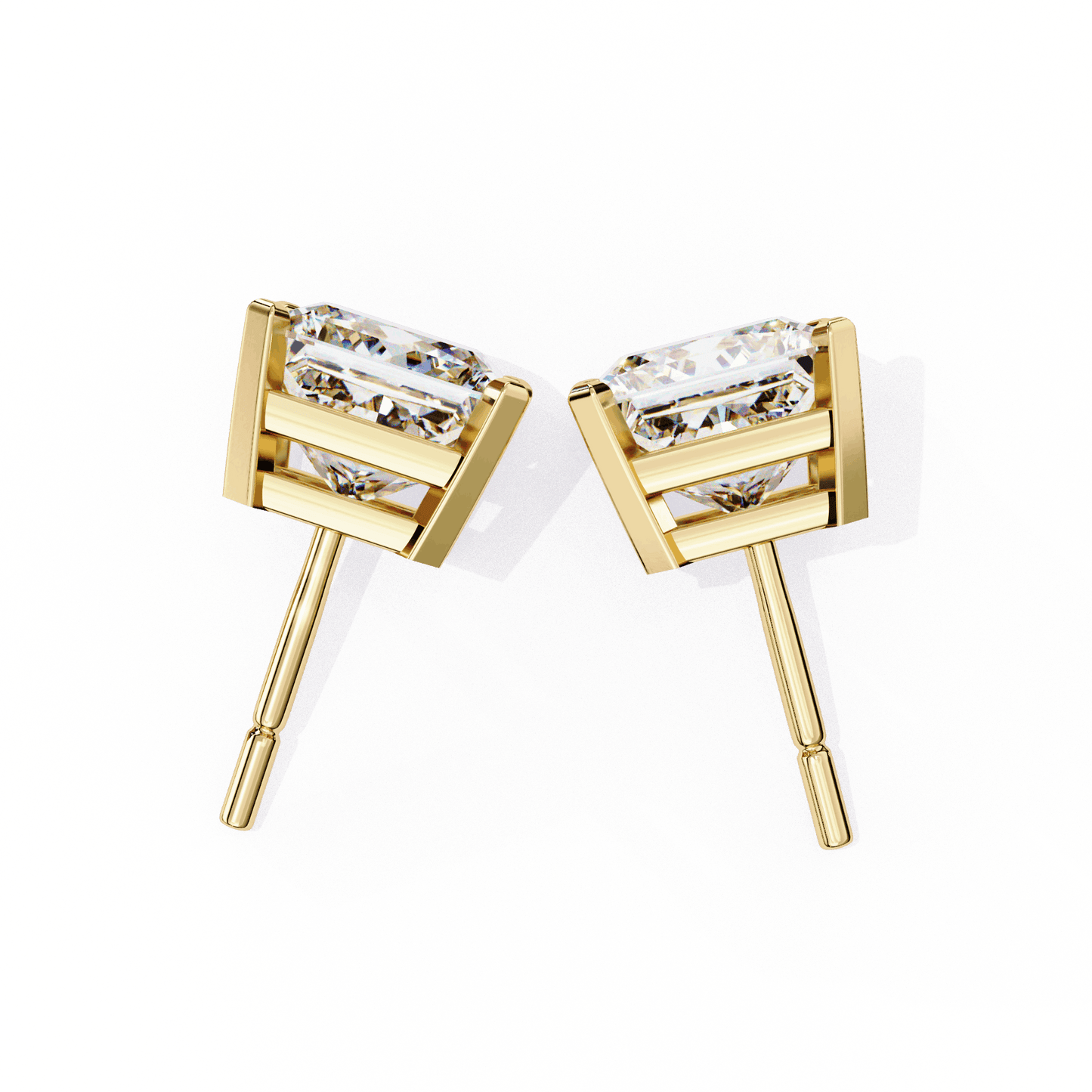 lab grown diamond | moissanite Jewellery Moonlit Mirage Lab Grown OR Moissanite Princess Stud Earrings by Rabbito Jewels