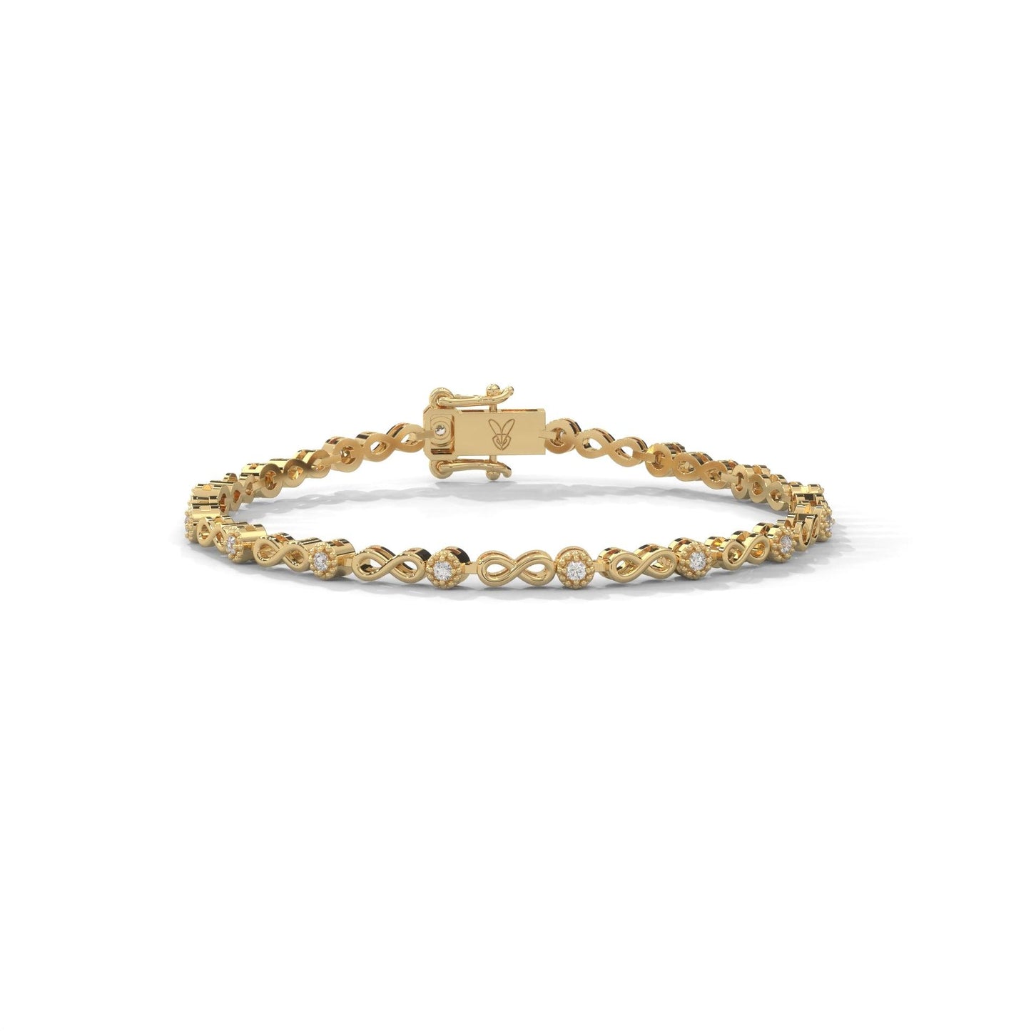 lab grown diamond | moissanite Jewellery Vintage Lab Grown Diamond OR Moissanite Bracelet Yellow Gold 18K by Rabbito Jewels