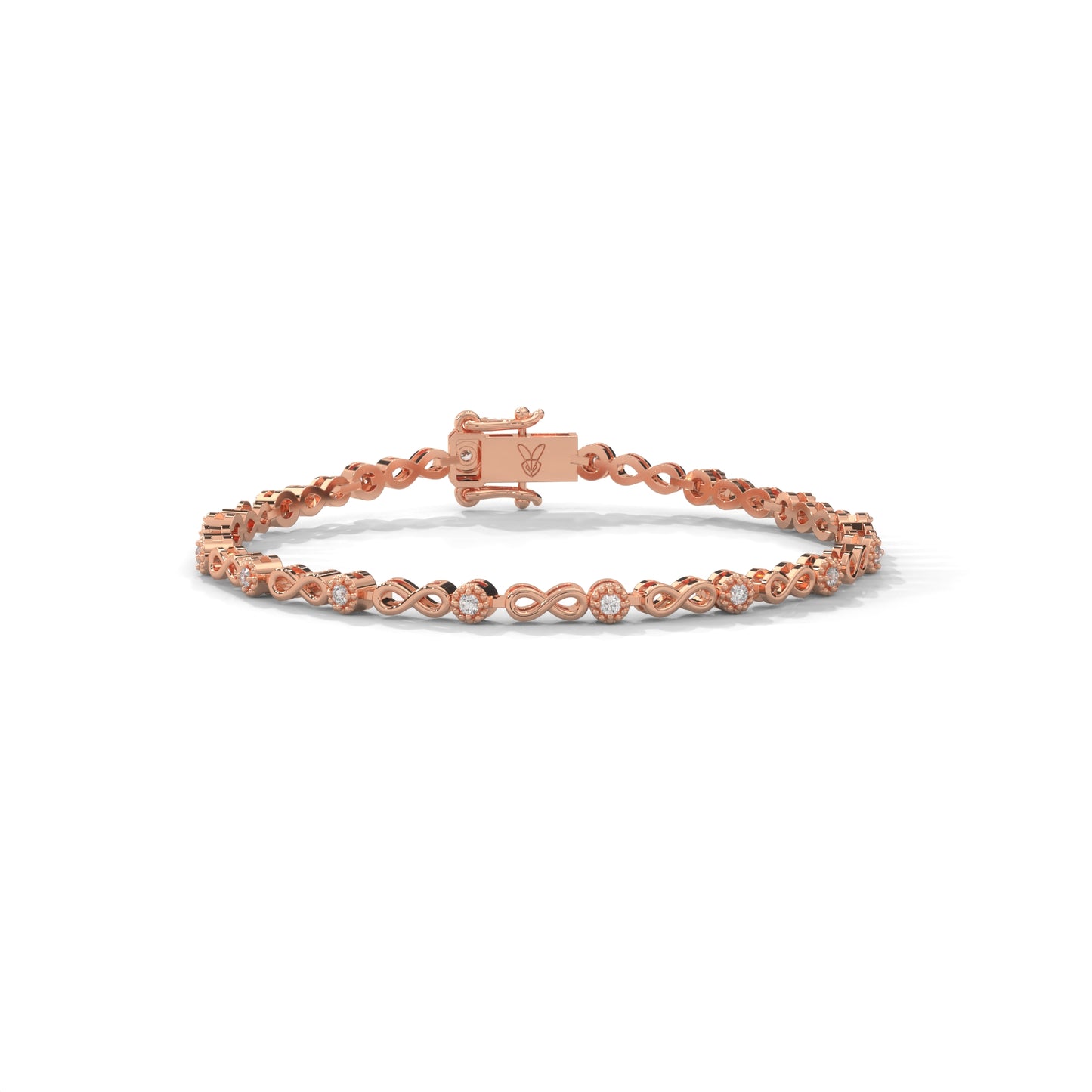 lab grown diamond | moissanite Jewellery Vintage Lab Grown Diamond OR Moissanite Bracelet Rose Gold 18K by Rabbito Jewels