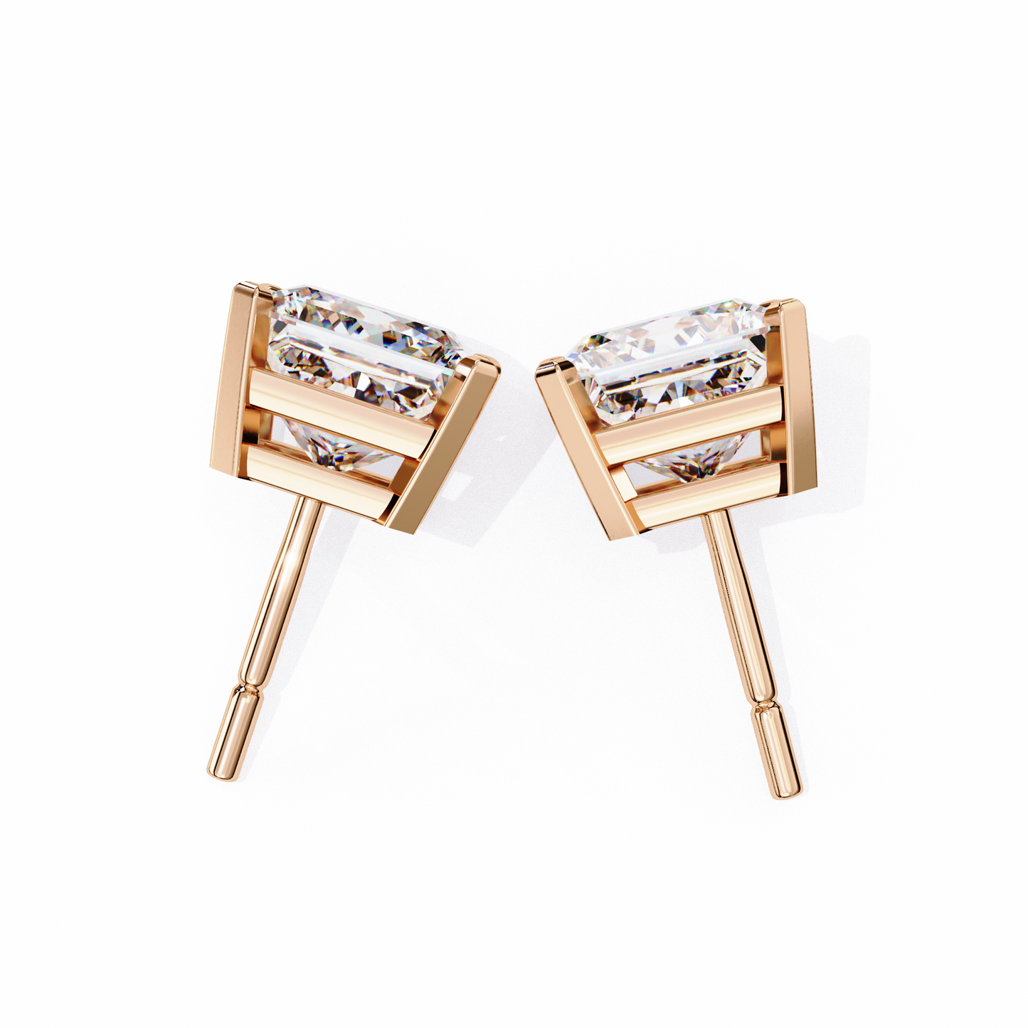 lab grown diamond | moissanite Jewellery Moonlit Mirage Lab Grown OR Moissanite Princess Stud Earrings by Rabbito Jewels