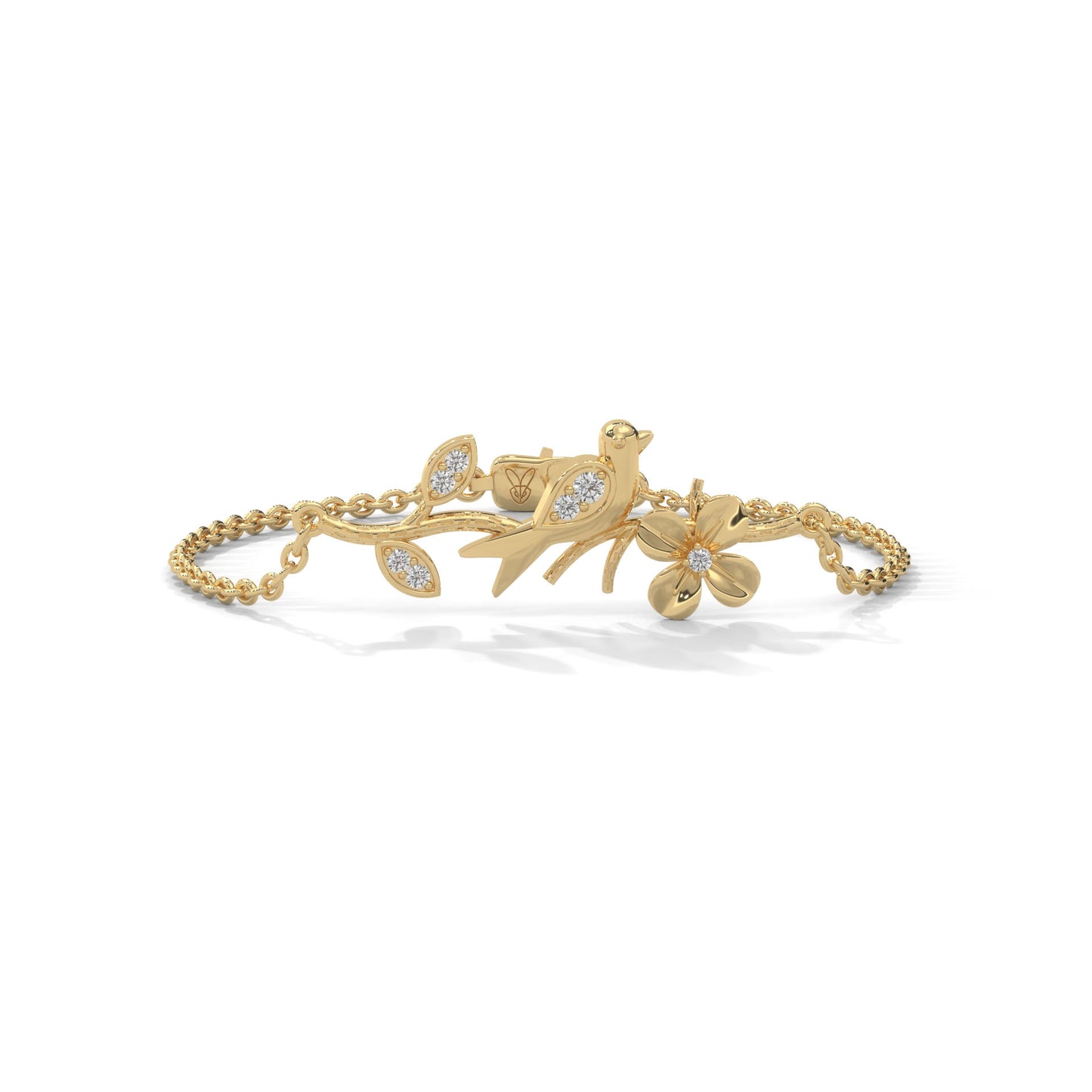 lab grown diamond | moissanite Jewellery Delicate Harmony Lab Grown Diamond OR Moissanite Bracelet Yellow Gold 18K by Rabbito Jewels