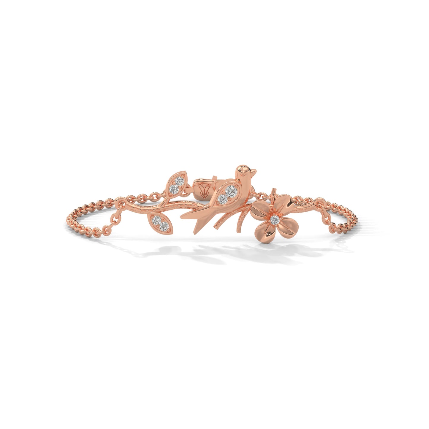 lab grown diamond | moissanite Jewellery Delicate Harmony Lab Grown Diamond OR Moissanite Bracelet Rose Gold 14K by Rabbito Jewels