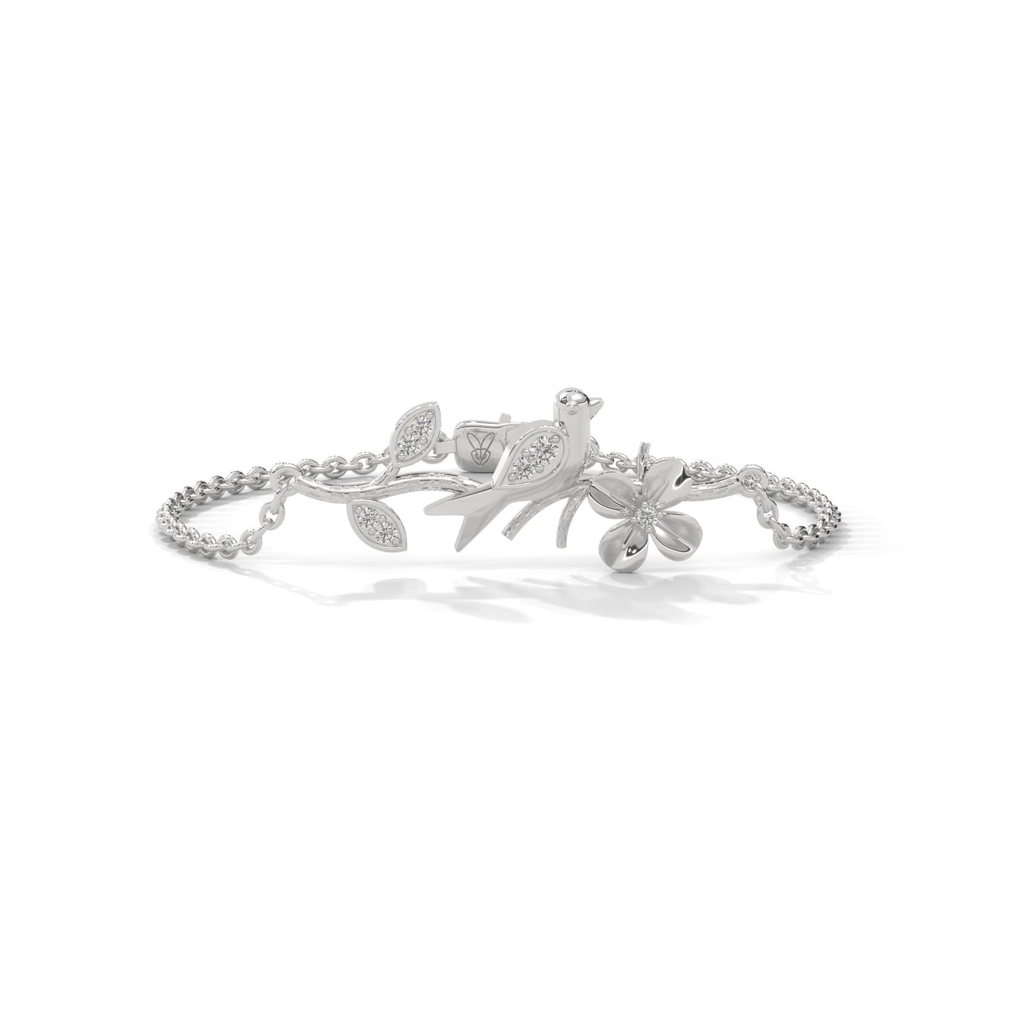 lab grown diamond | moissanite Jewellery Delicate Harmony Lab Grown Diamond OR Moissanite Bracelet White Gold 18K by Rabbito Jewels