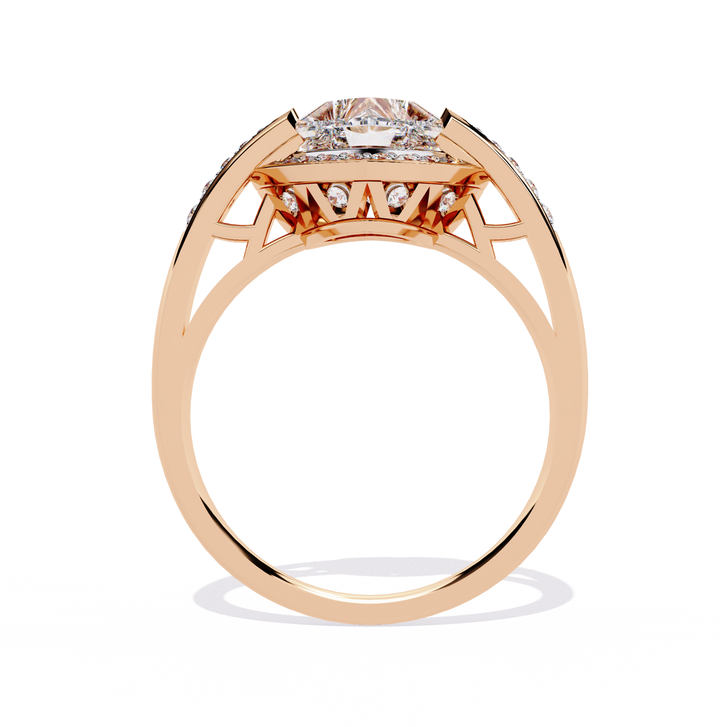 lab grown diamond | moissanite Jewellery Dual Toned Heart Halo Lab Grown Diamond OR Moissanite Ring by Rabbito Jewels