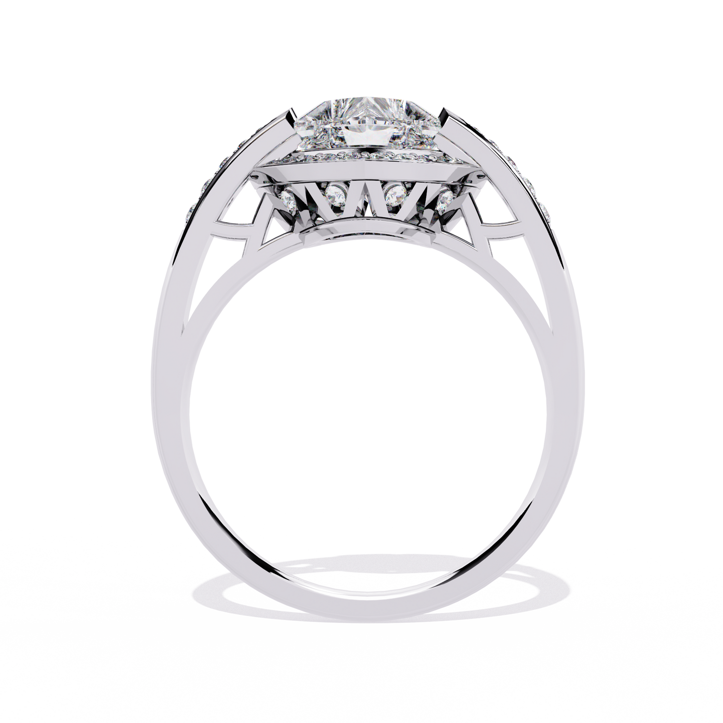 lab grown diamond | moissanite Jewellery Dual Toned Heart Halo Lab Grown Diamond OR Moissanite Ring by Rabbito Jewels