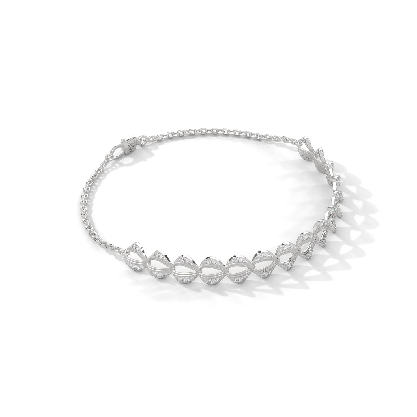 lab grown diamond | moissanite Jewellery Scalloped Lab Grown Diamond OR Moissanite Bracelet by Rabbito Jewels