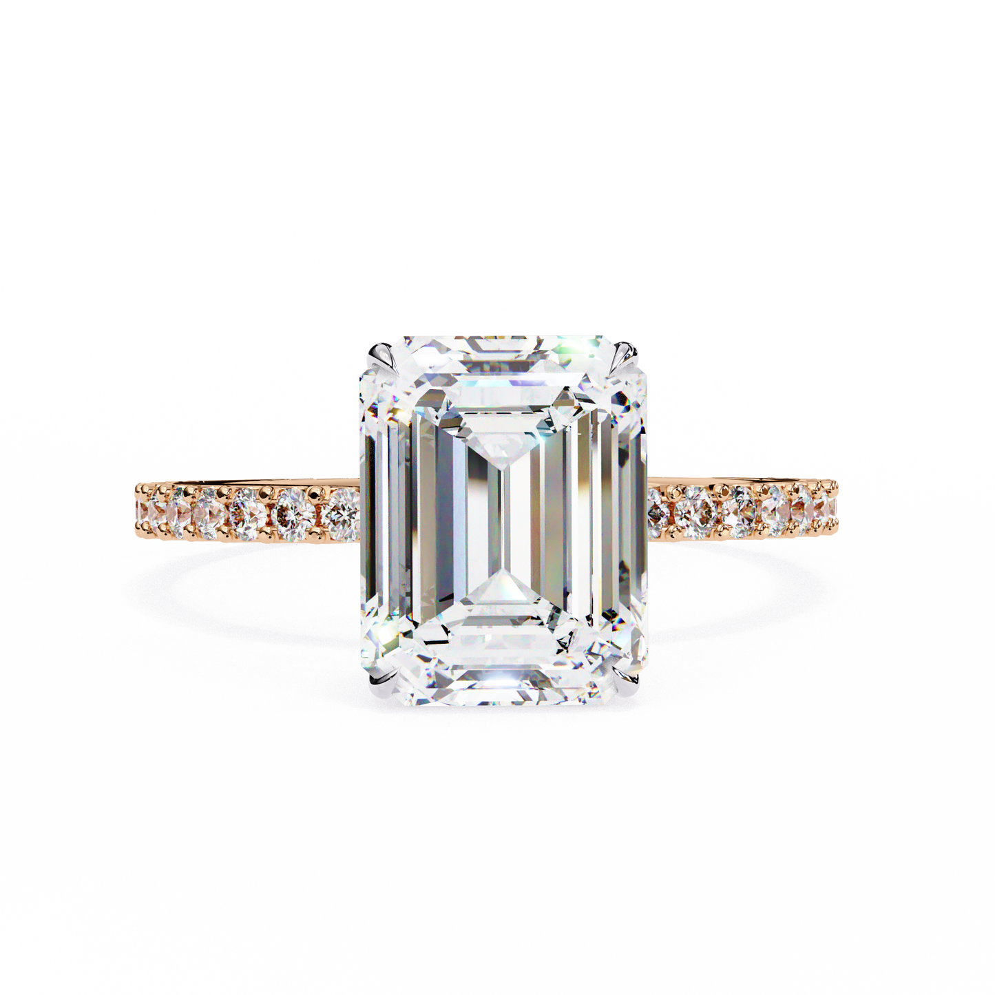 lab grown diamond | moissanite Jewellery 2.56CT Glittering Halo Lab Grown OR Moissanite Ring Rose Gold 18K by Rabbito Jewels