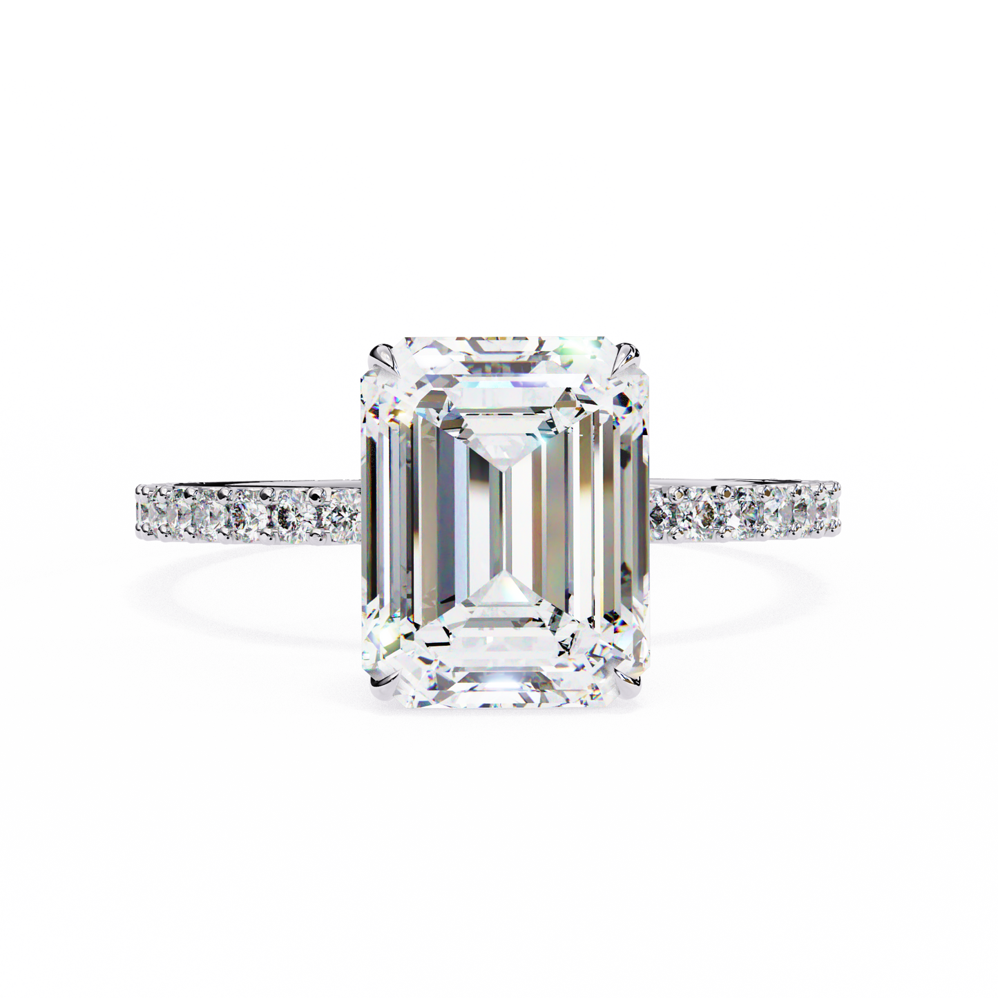 lab grown diamond | moissanite Jewellery 2.56CT Glittering Halo Lab Grown OR Moissanite Ring White Gold 14K by Rabbito Jewels