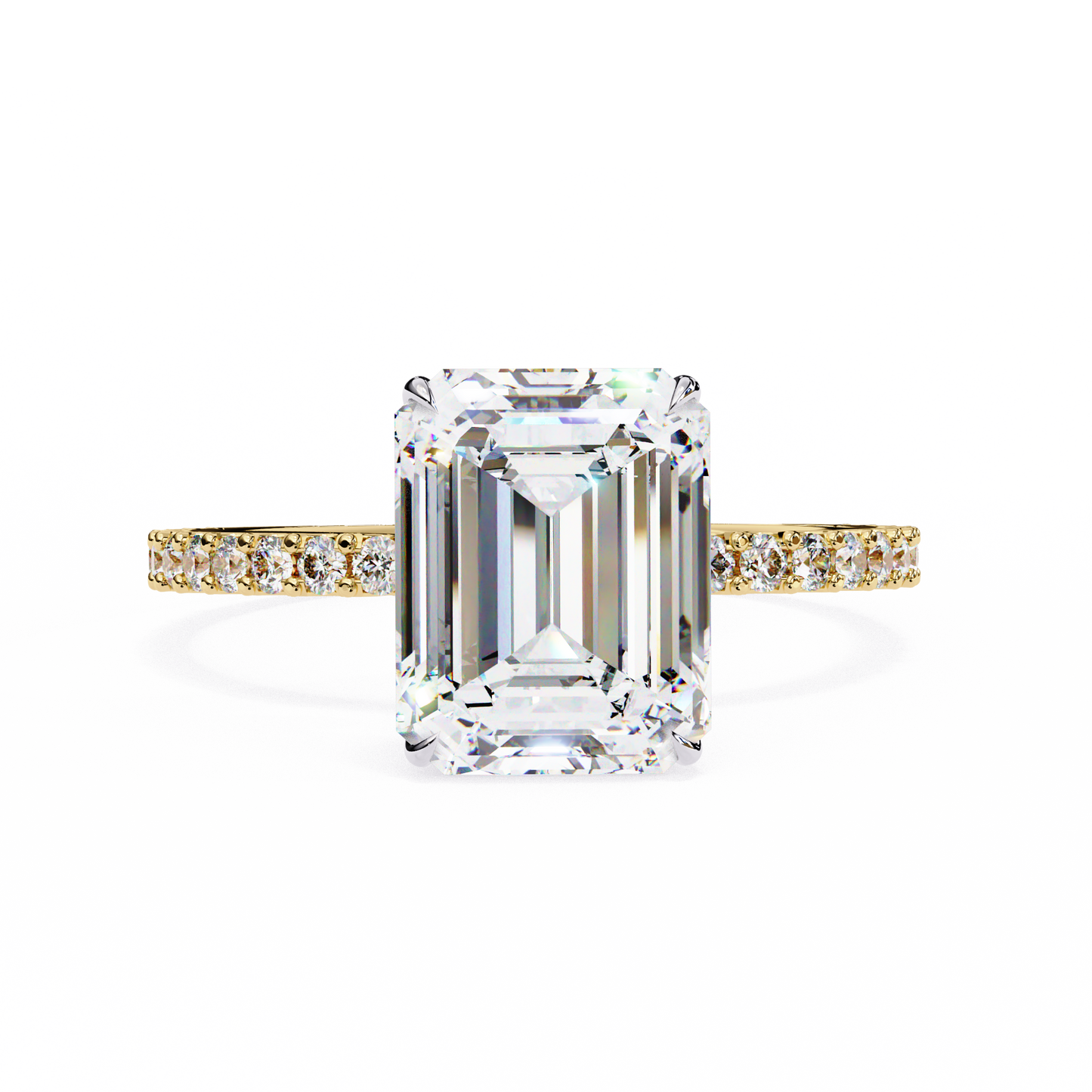 lab grown diamond | moissanite Jewellery 2.56CT Glittering Halo Lab Grown OR Moissanite Ring Yellow Gold 18K by Rabbito Jewels